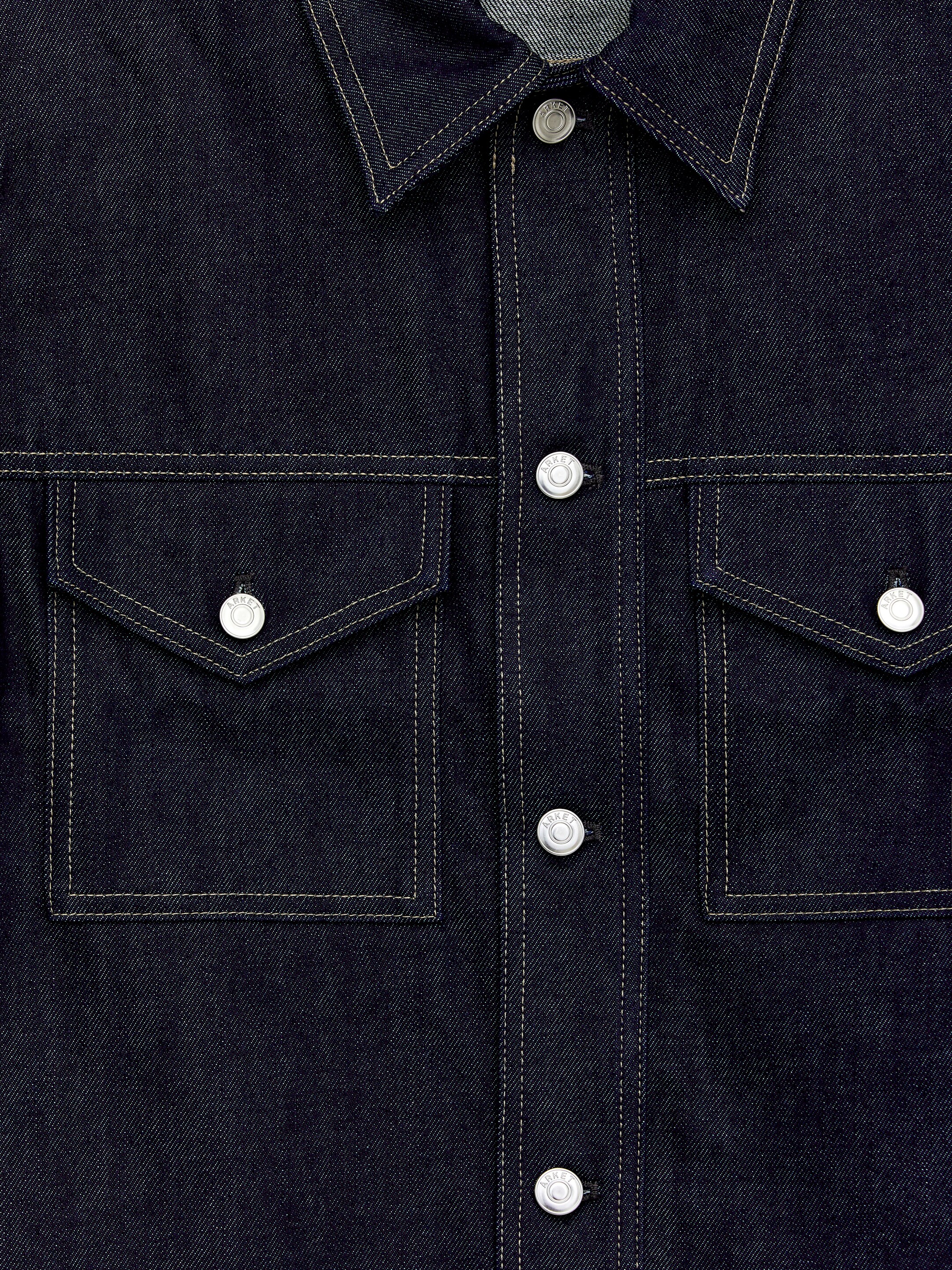 Visa större bild: Jeansjacka i rå denim - Mörkblå - HERR | H&M SE 2