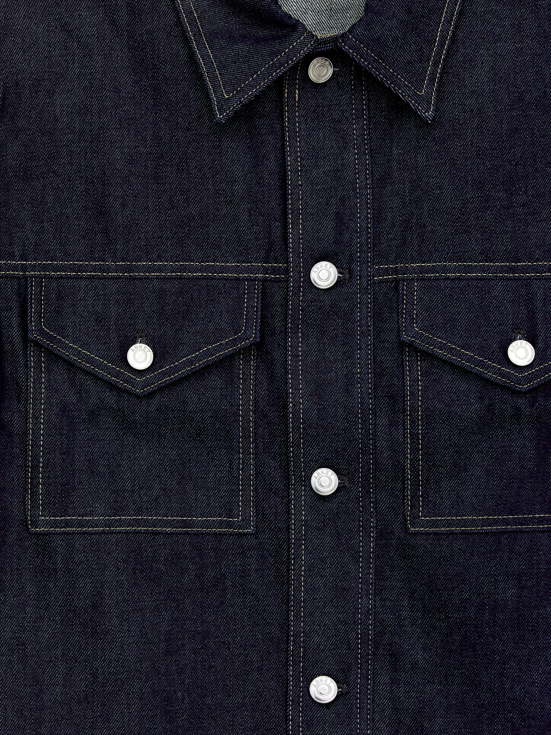 Visa större bild: Jeansjacka i rå denim - Mörkblå - HERR | H&M SE 2