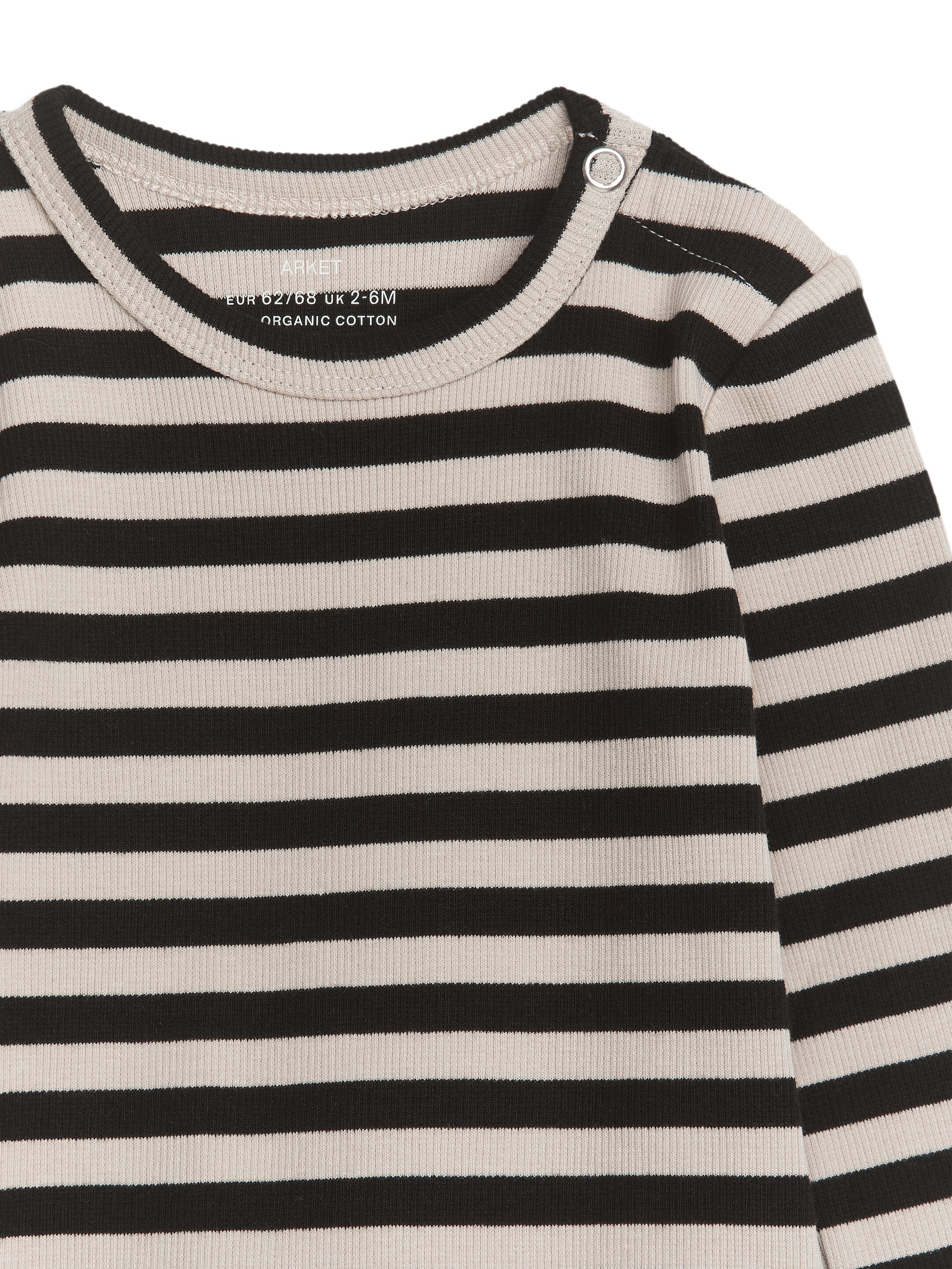 Vezi imaginea mai mare: Body cu mânecă lungă, nervurat - Black/Beige - COPII | H&M RO 3