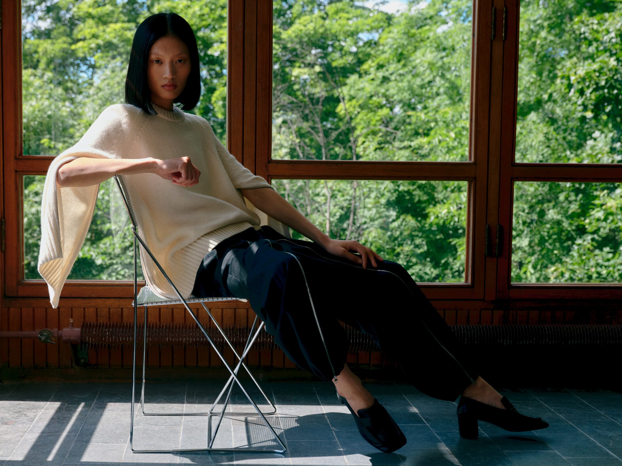 Größeres Bild anzeigen: Wollpullover mit Reißverschlüssen - Cremeweiß - Ladies | H&M AT 9