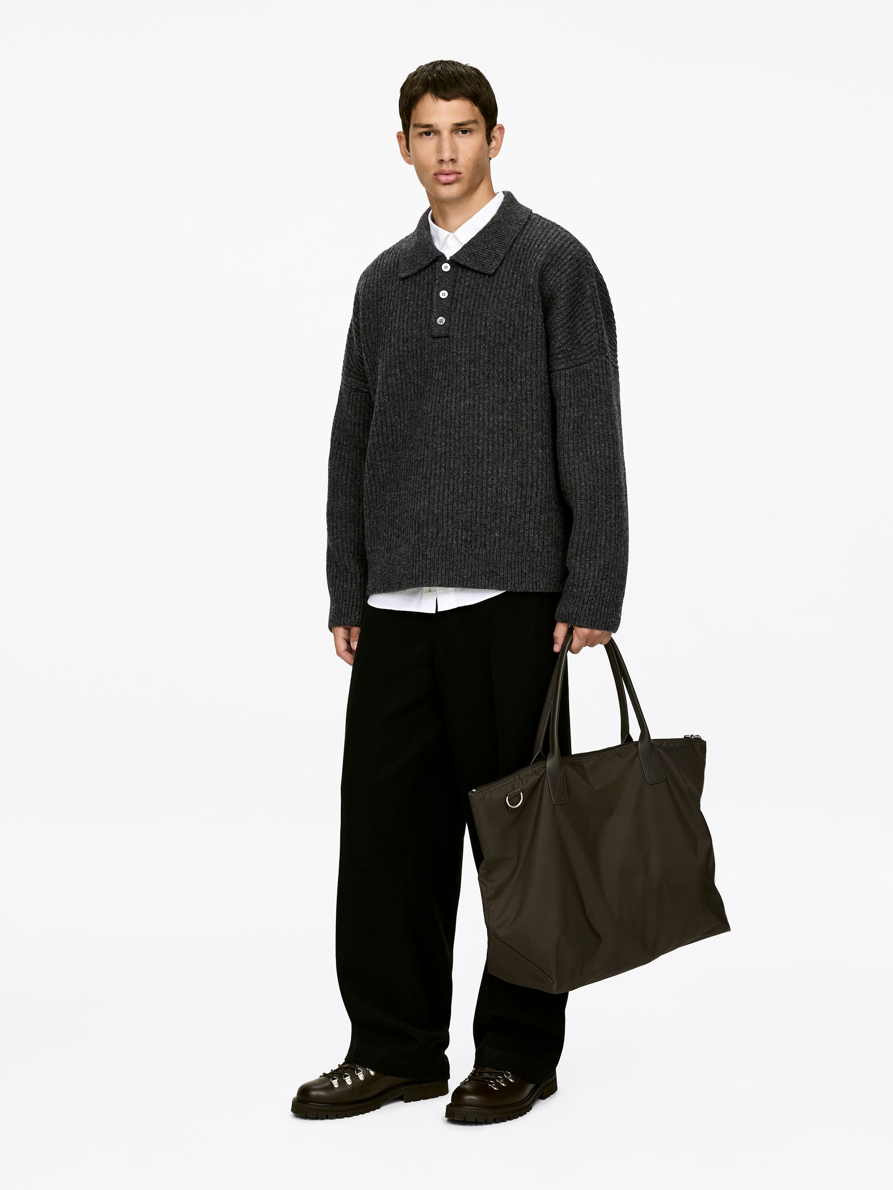 Ulltröja med krage - Grå - Oversized - Men - StillMedia/Lookbook - 4