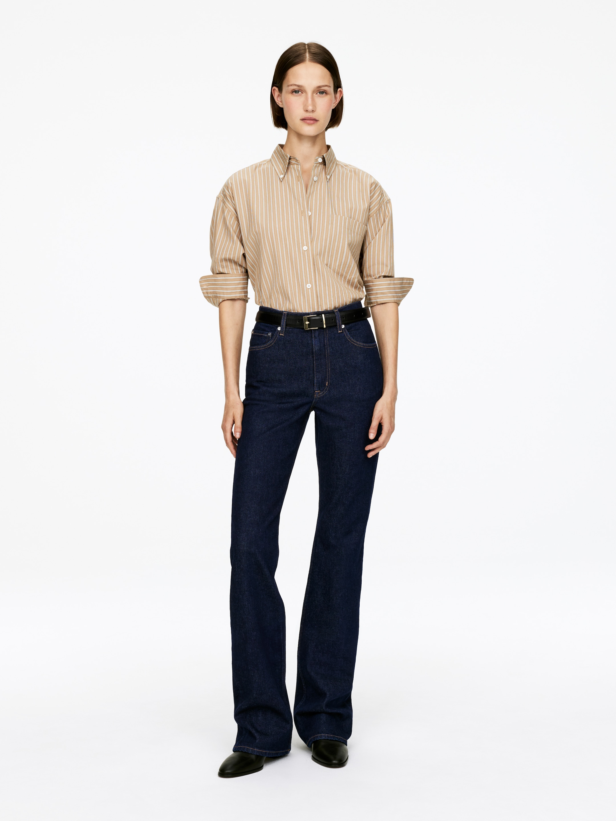 Agrandir l'image: Jean évasé taille haute RAIN - Bleu foncé - FEMME | H&M CH 1