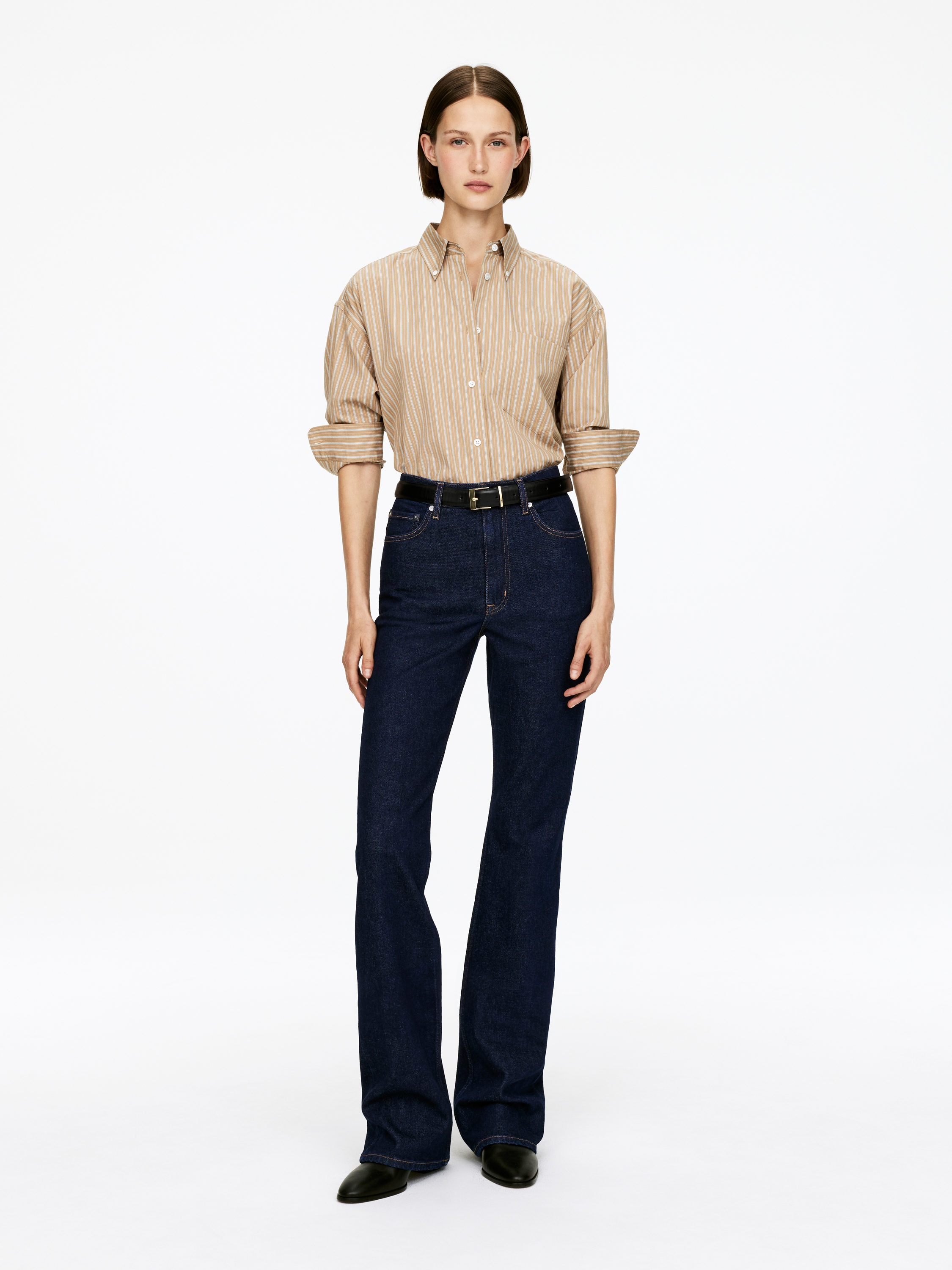 RAIN High Flared Jeans-#2E3036-15965