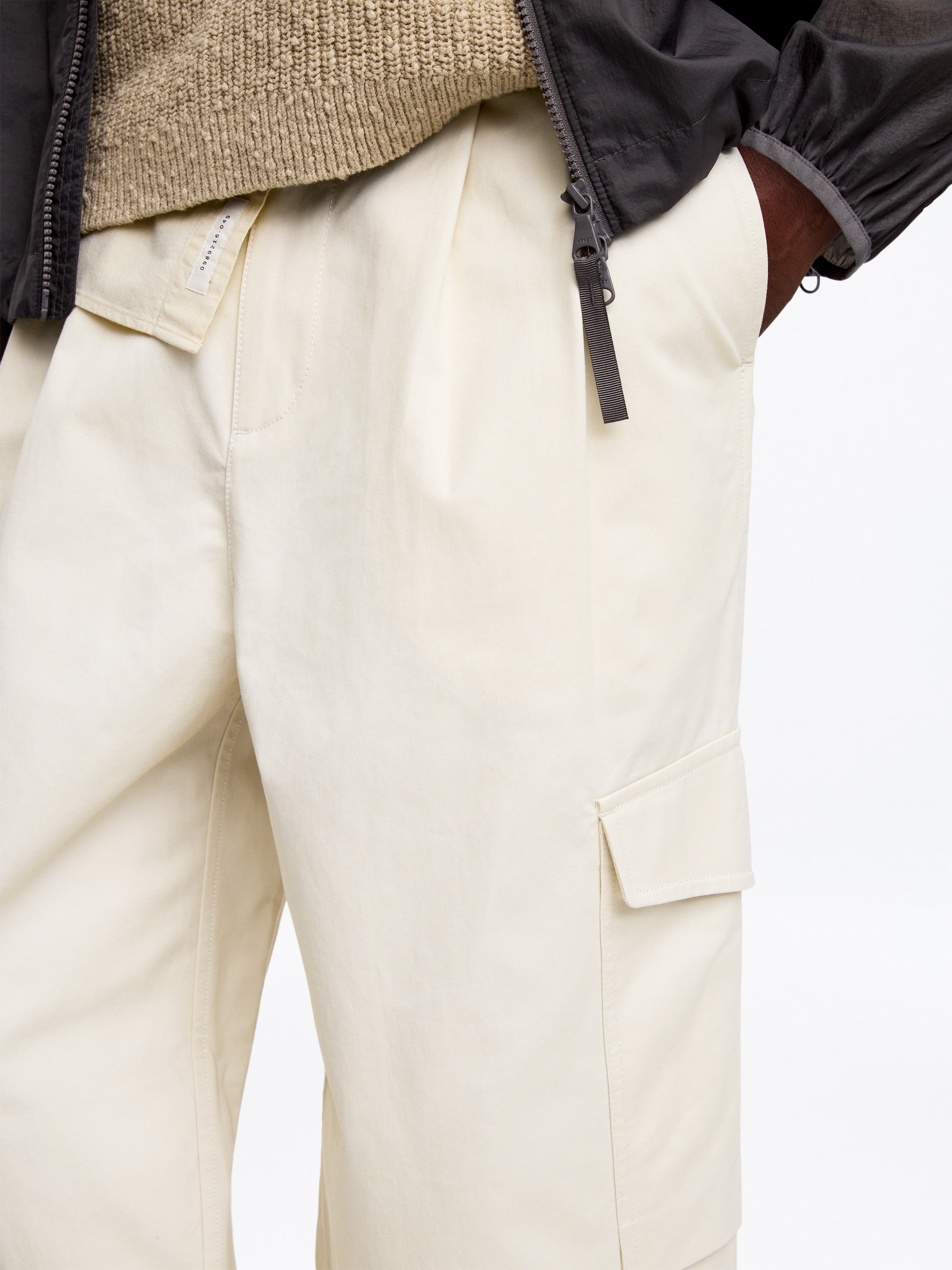 Pantaloni cargo dalla vestibilità ampia - Bianco sporco - Loose fit - Men - StillMedia/Lookbook - 5