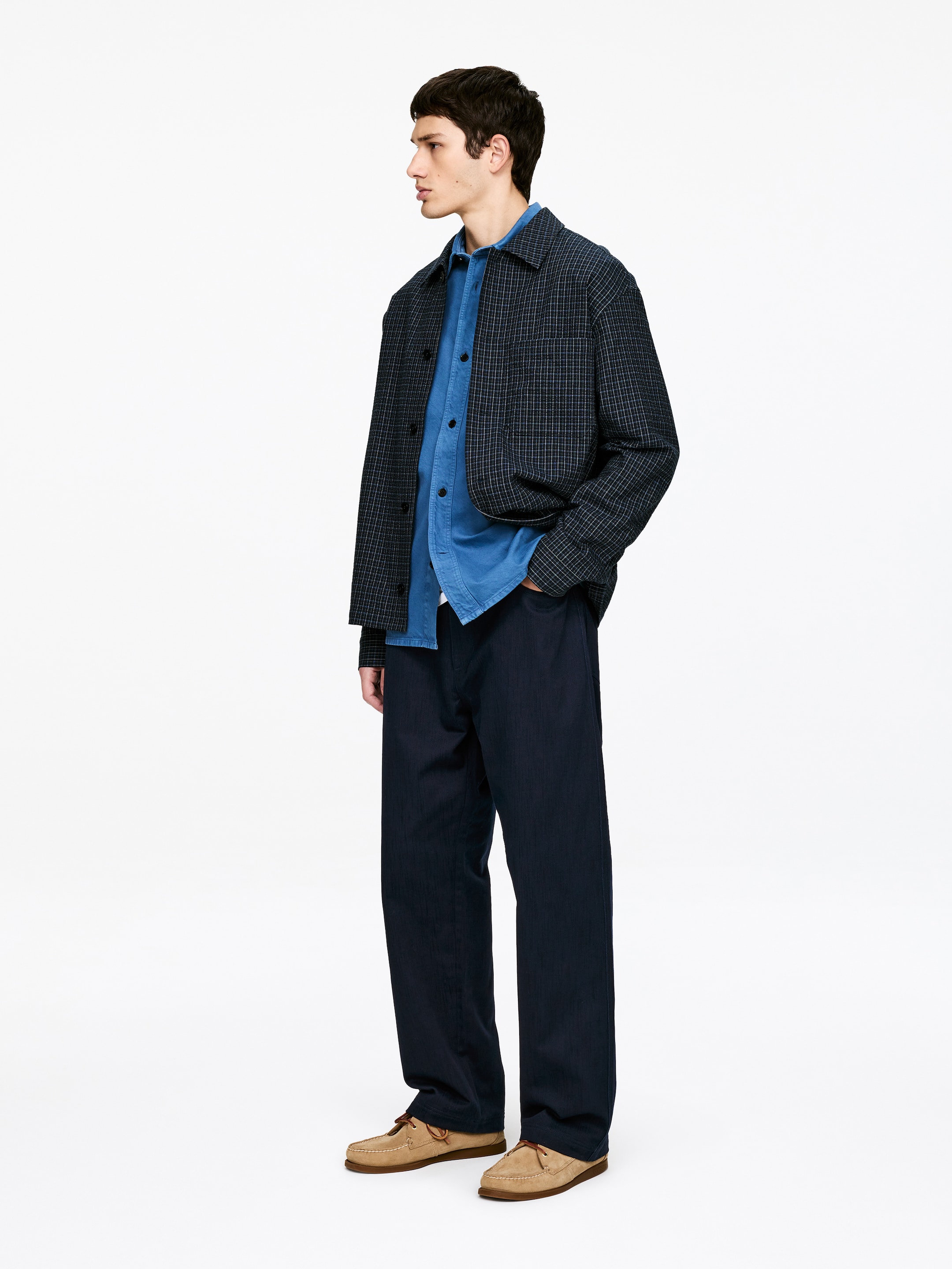 Lockere Hose aus Baumwolltwill - Dunkelblau - Relaxed Fit - Women - StillMedia/Lookbook - 3