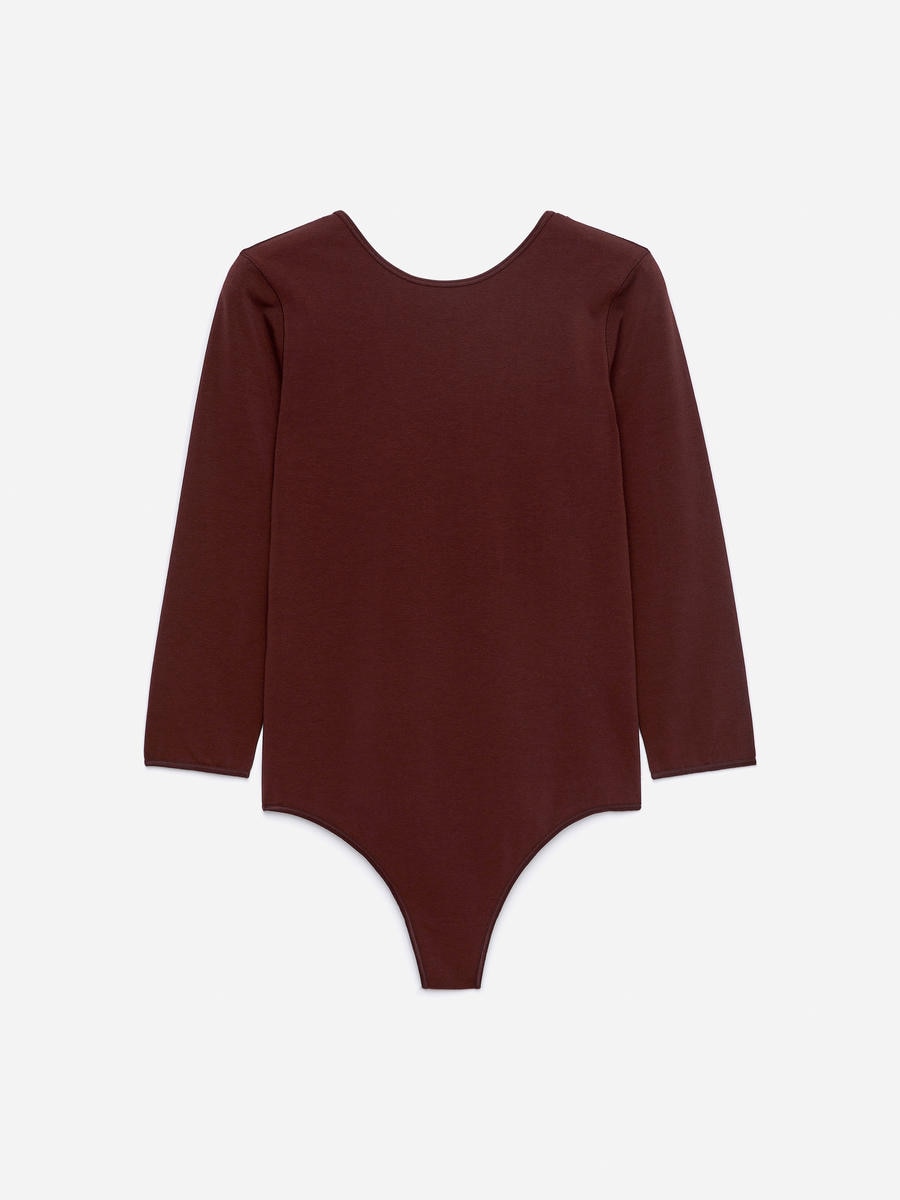 ARKET Women's  Long-Sleeve Bodysuit Brown,  size L