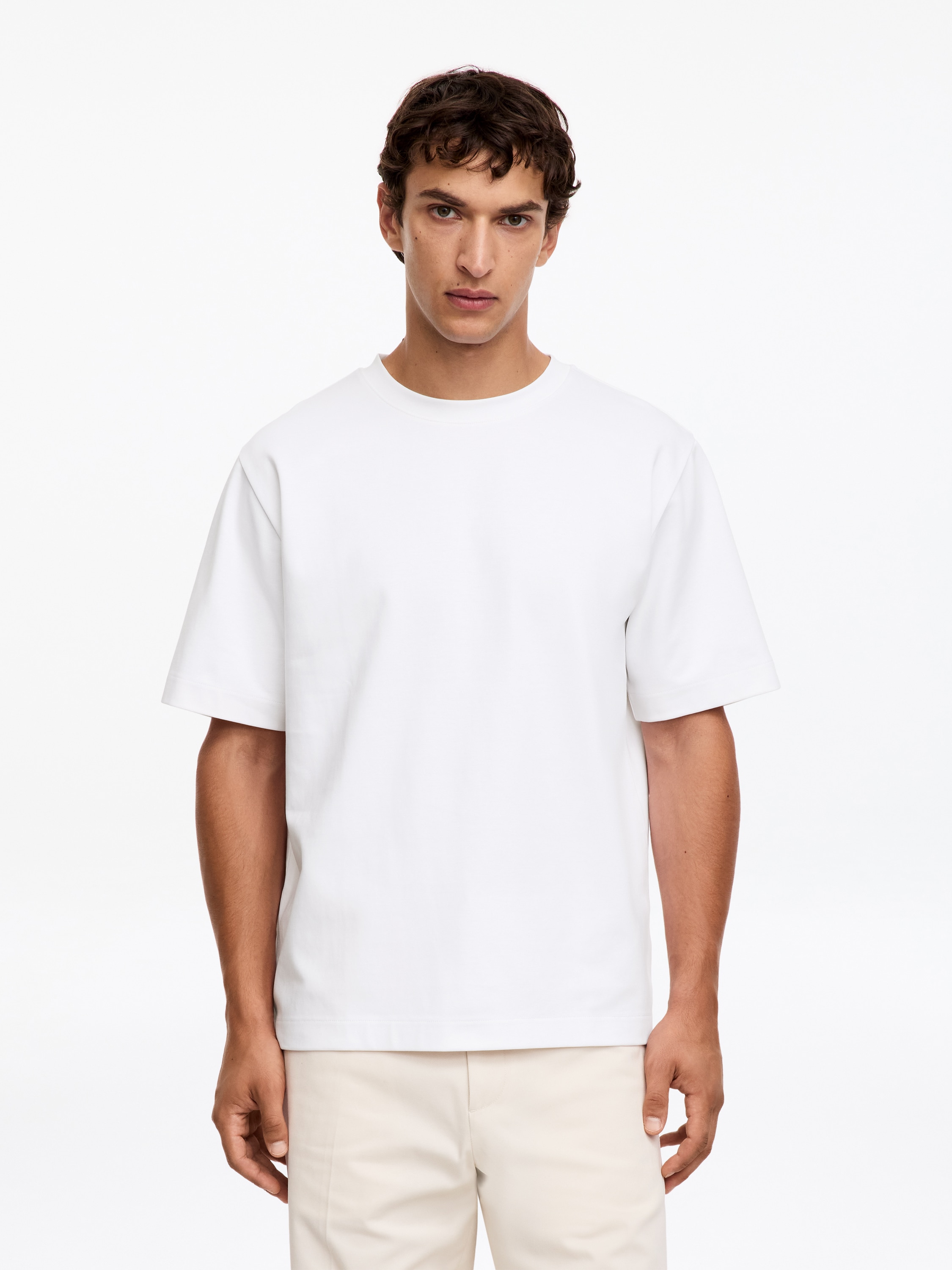 Boxy Interlock Tričko - White/Black/Tmavě modrá