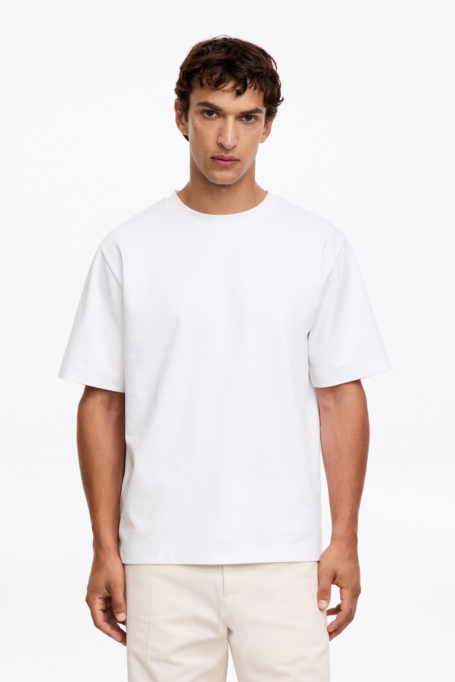 Boxy Interlock T-shirt - White/Black/Dark Blue - 1