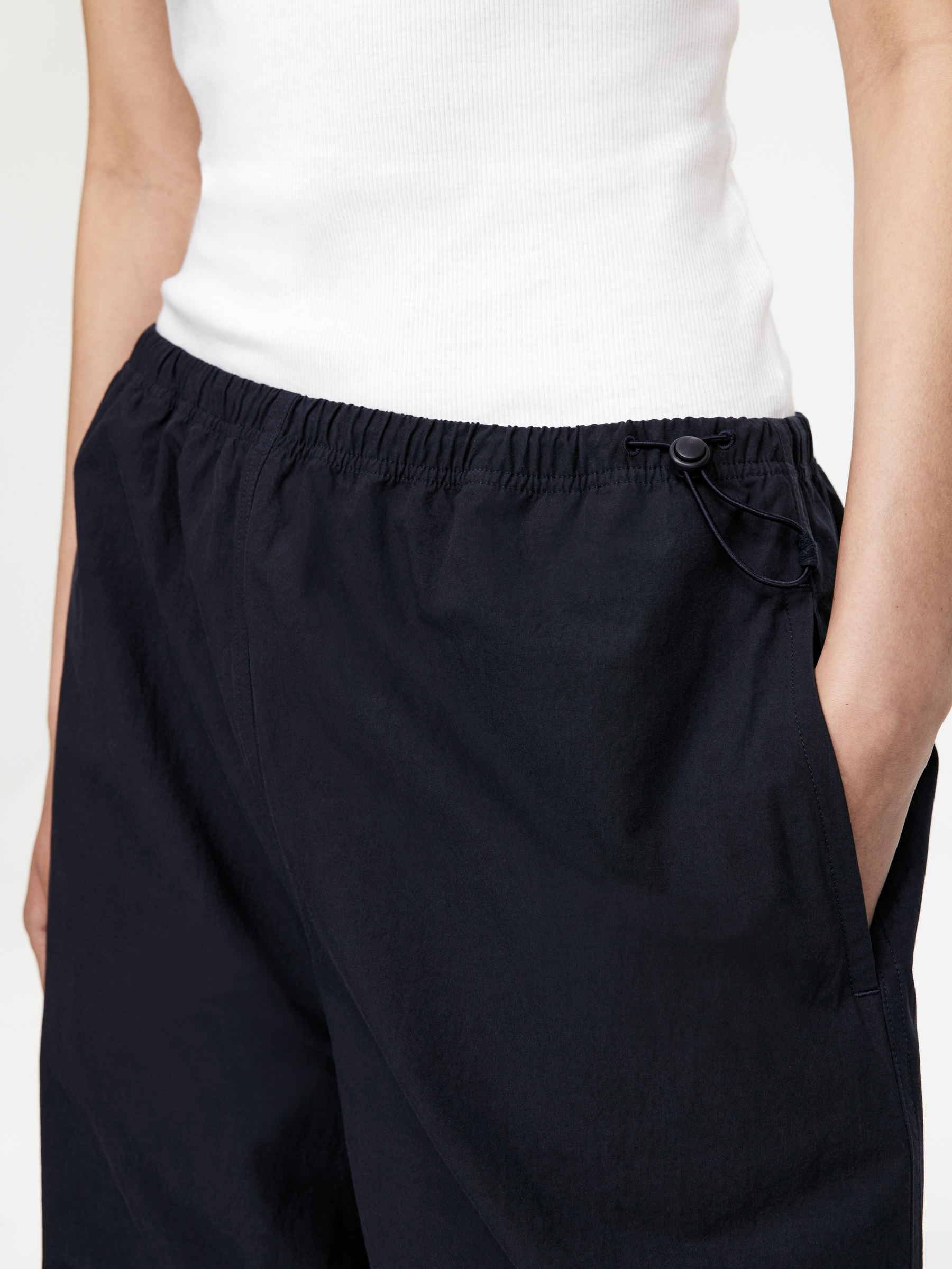 Activewear Cotton Trousers - Dark Blue - Loose fit - Women - StillMedia/Lookbook - 6