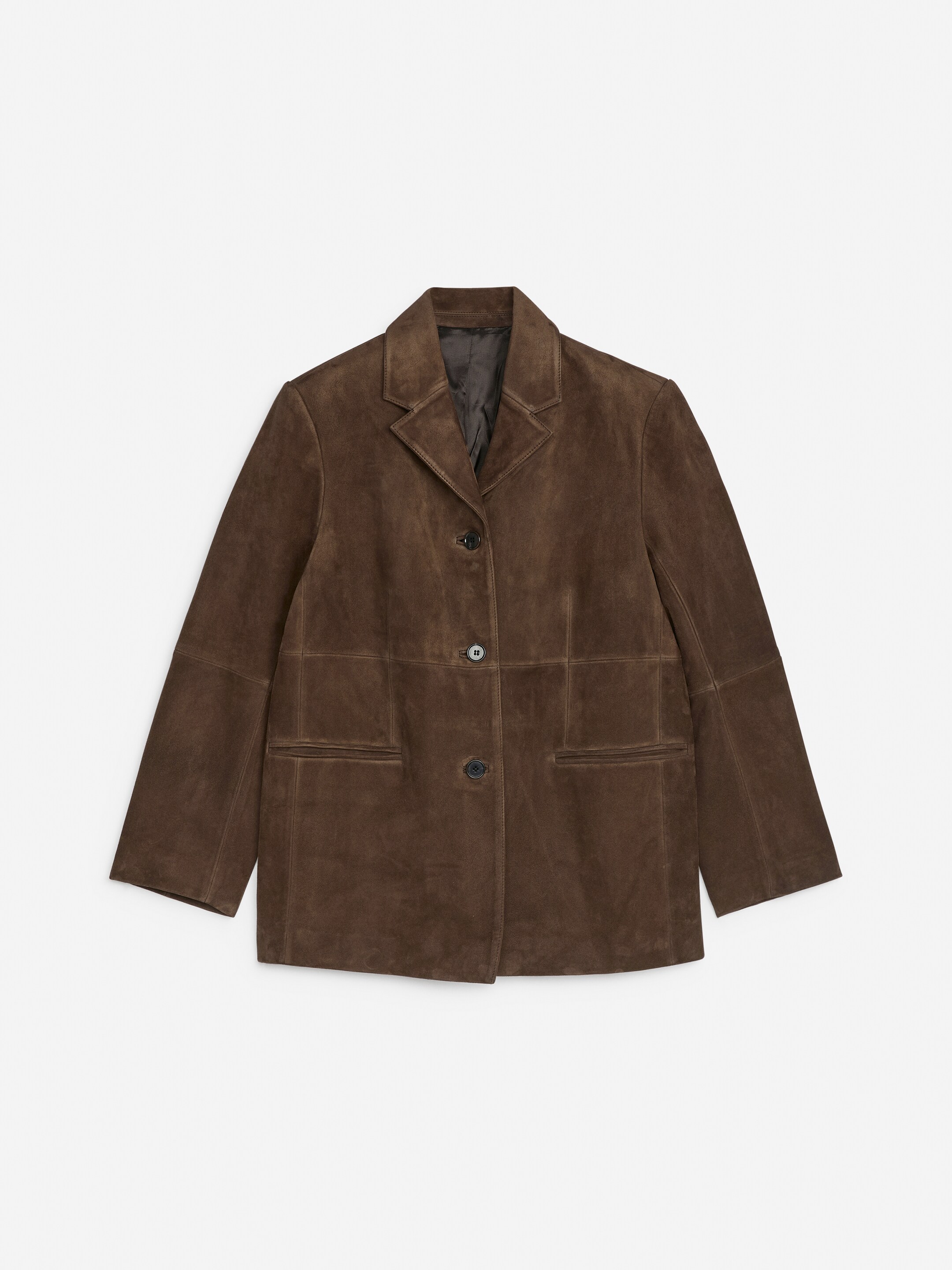 Relaxed Suede Blazer - Dark Brown - Relaxed fit - Women - StillMedia/DescriptiveStillLife - 2