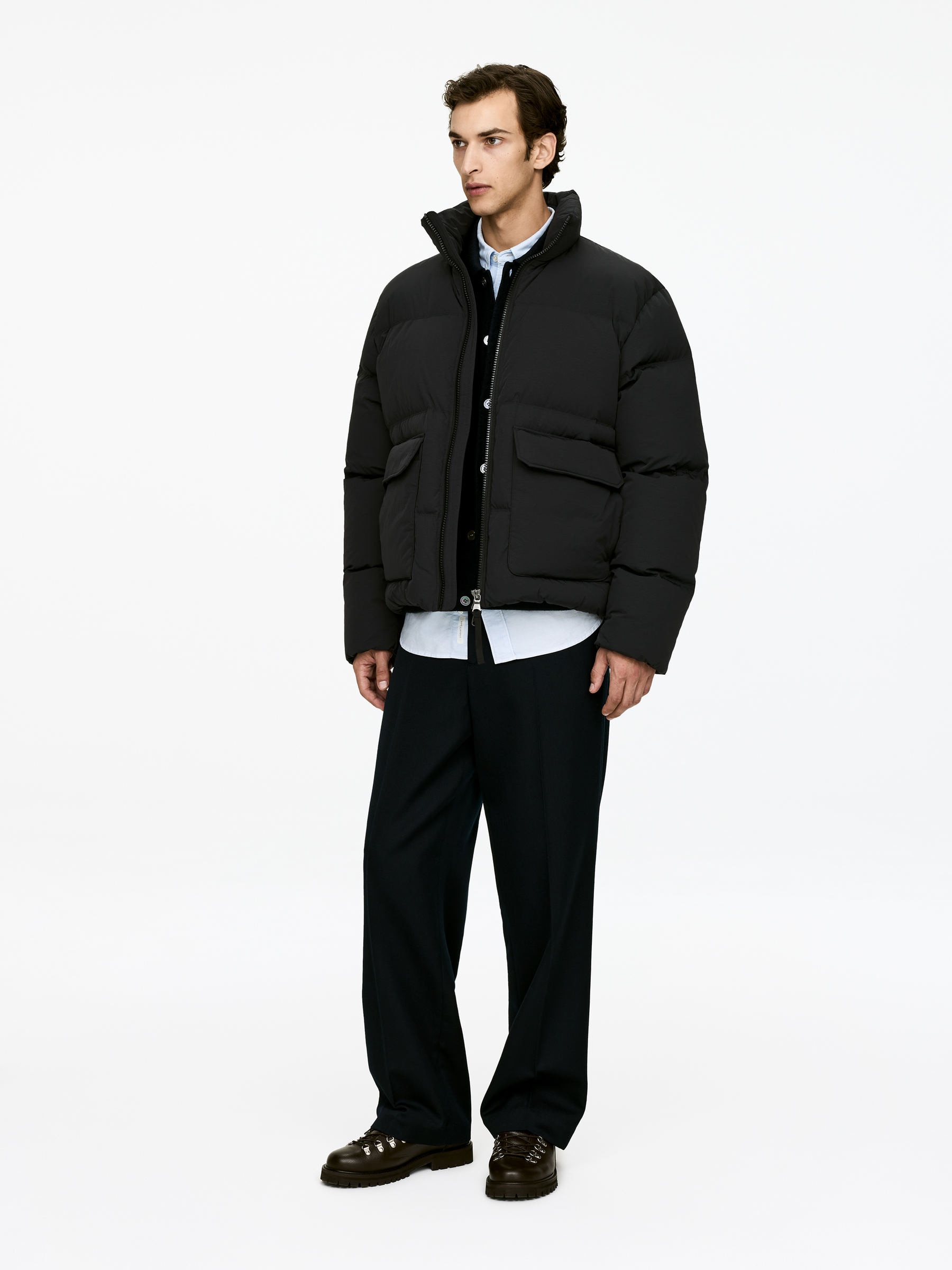 Upcycled Down Jacket - Black - Regular fit - Men - StillMedia/Lookbook - 5
