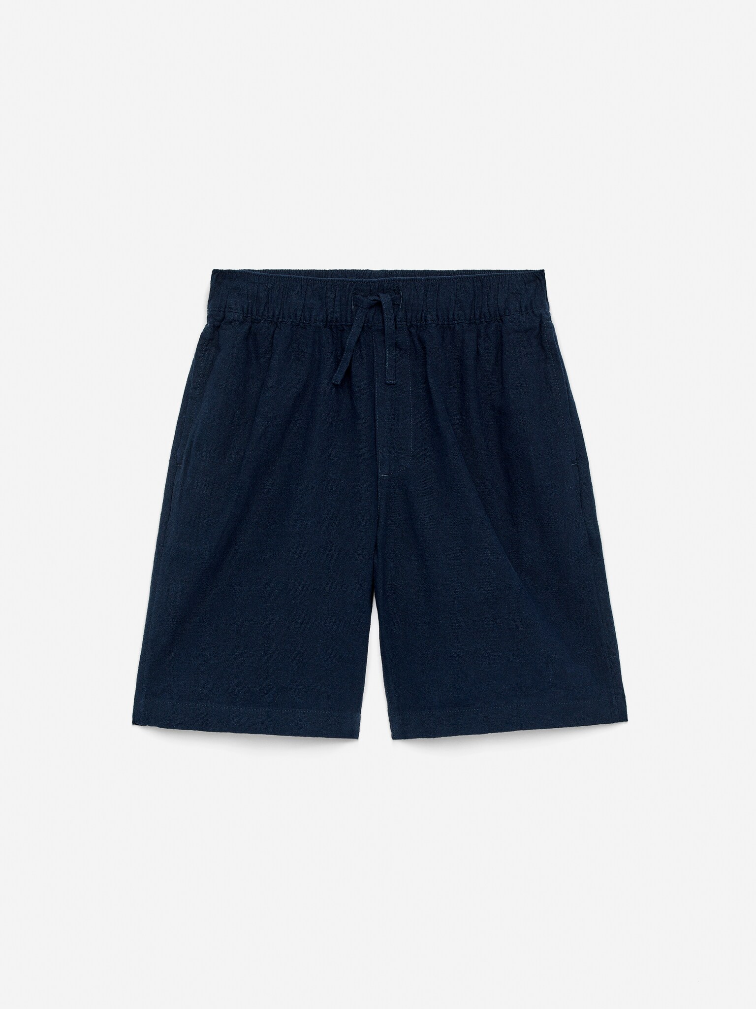 Leinen-Shorts - Dunkelblau/Beige