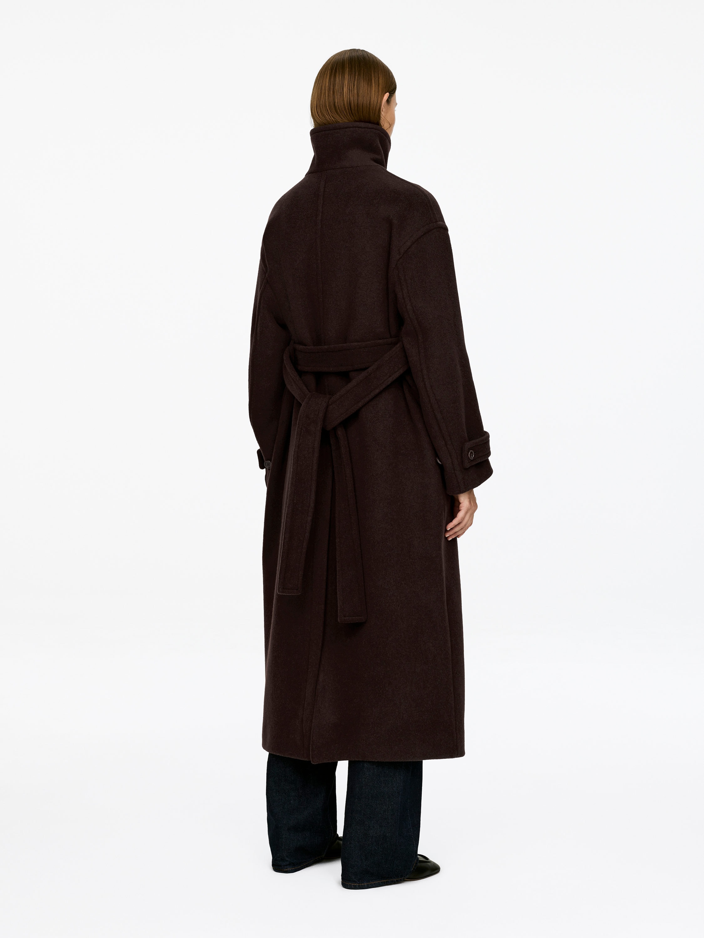 Oversized Wool-Blend Coat - Dark Brown - Oversized - Women - StillMedia/Lookbook - 4
