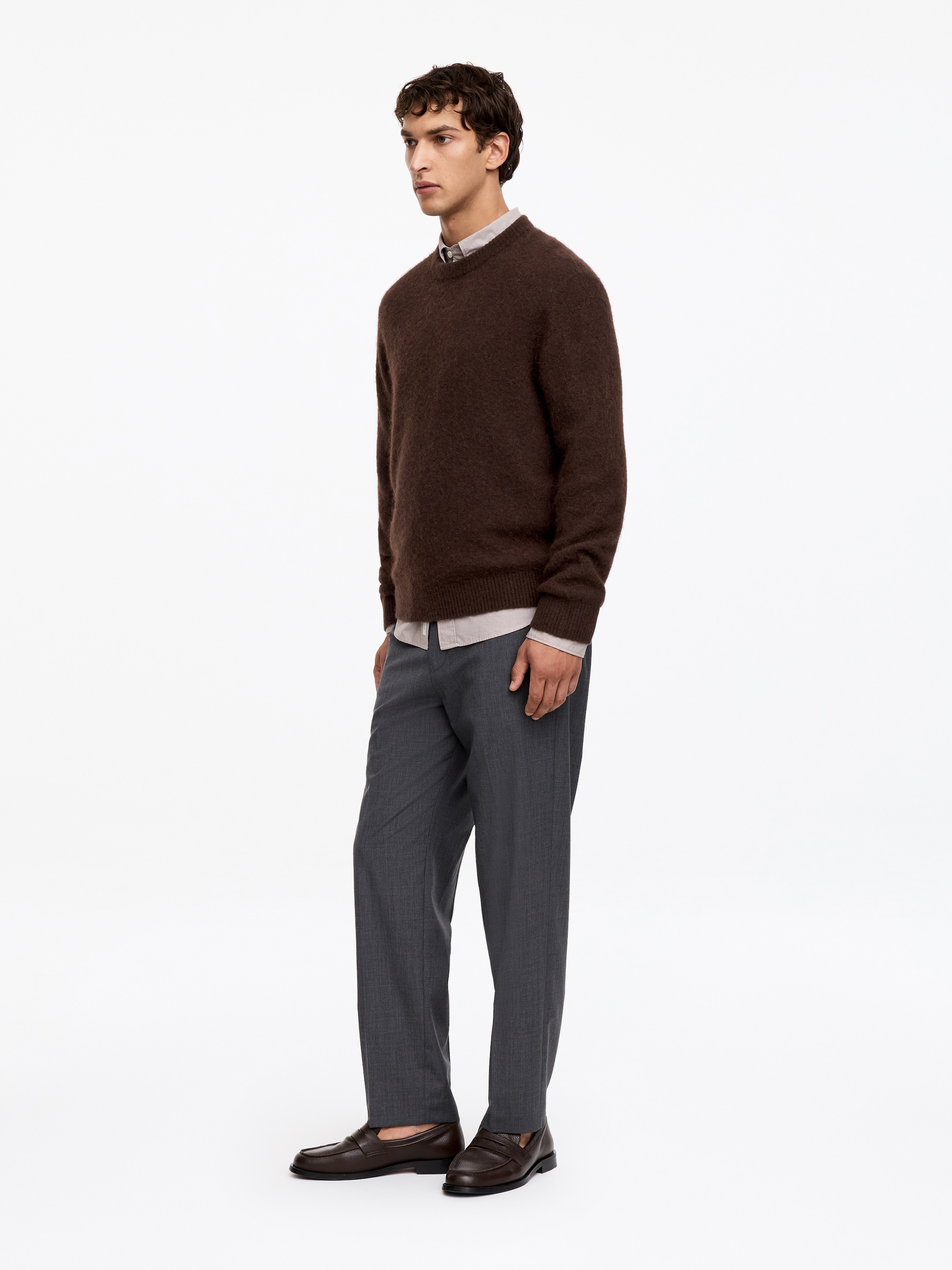 Maglione in misto alpaca e lana merino - Marrone scuro - Relaxed fit - men - StillMedia/Lookbook - 2