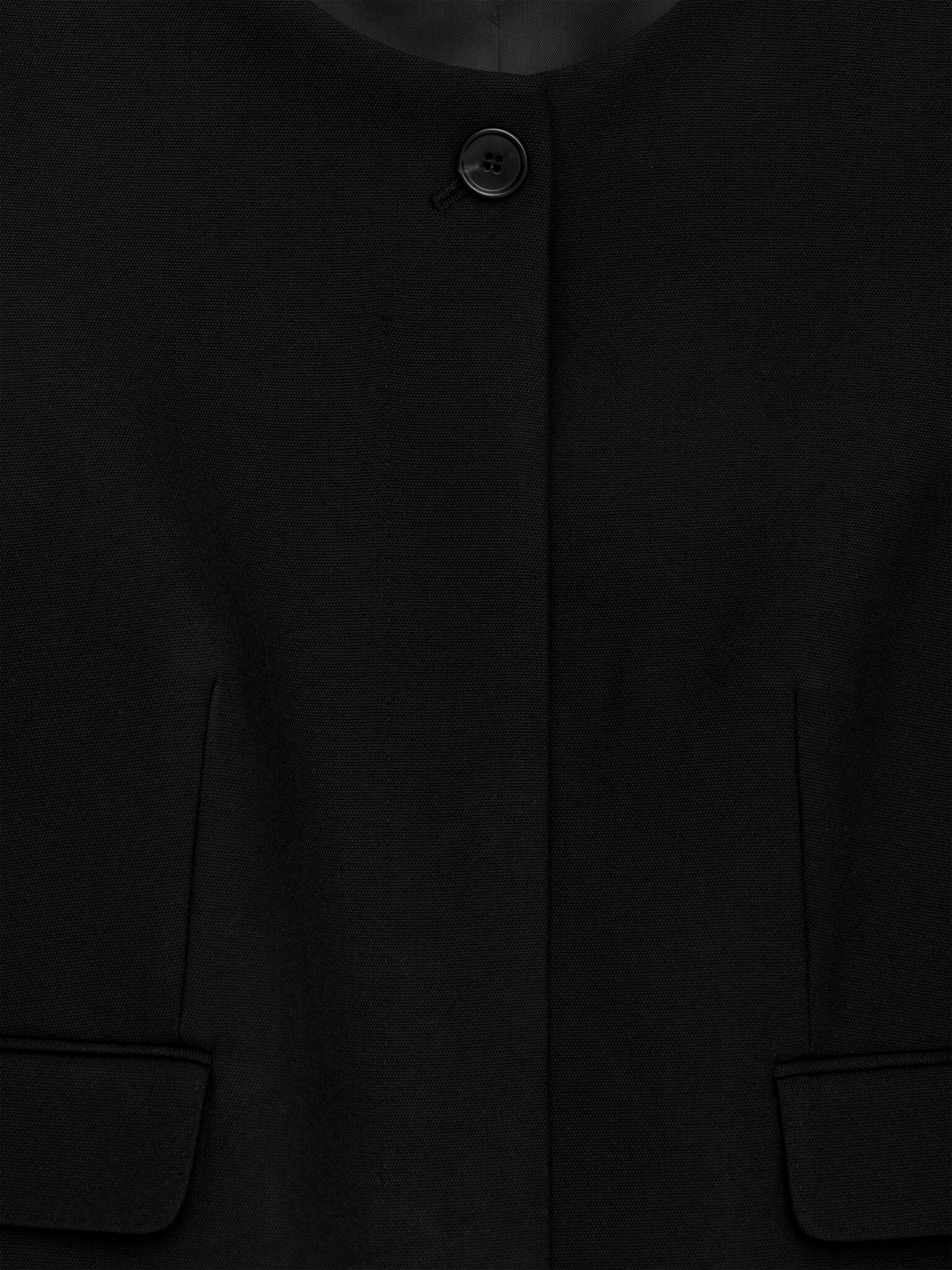 Veste sans col - Noir - 2