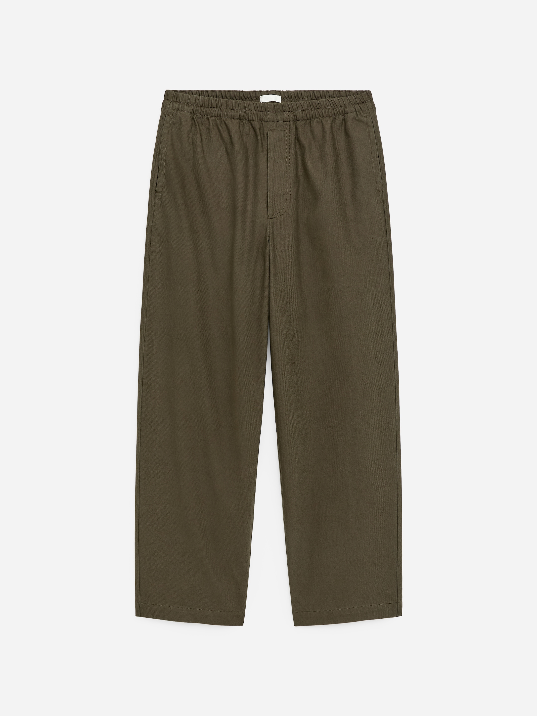 Loose Cotton Linen Trousers-#625B43-18947