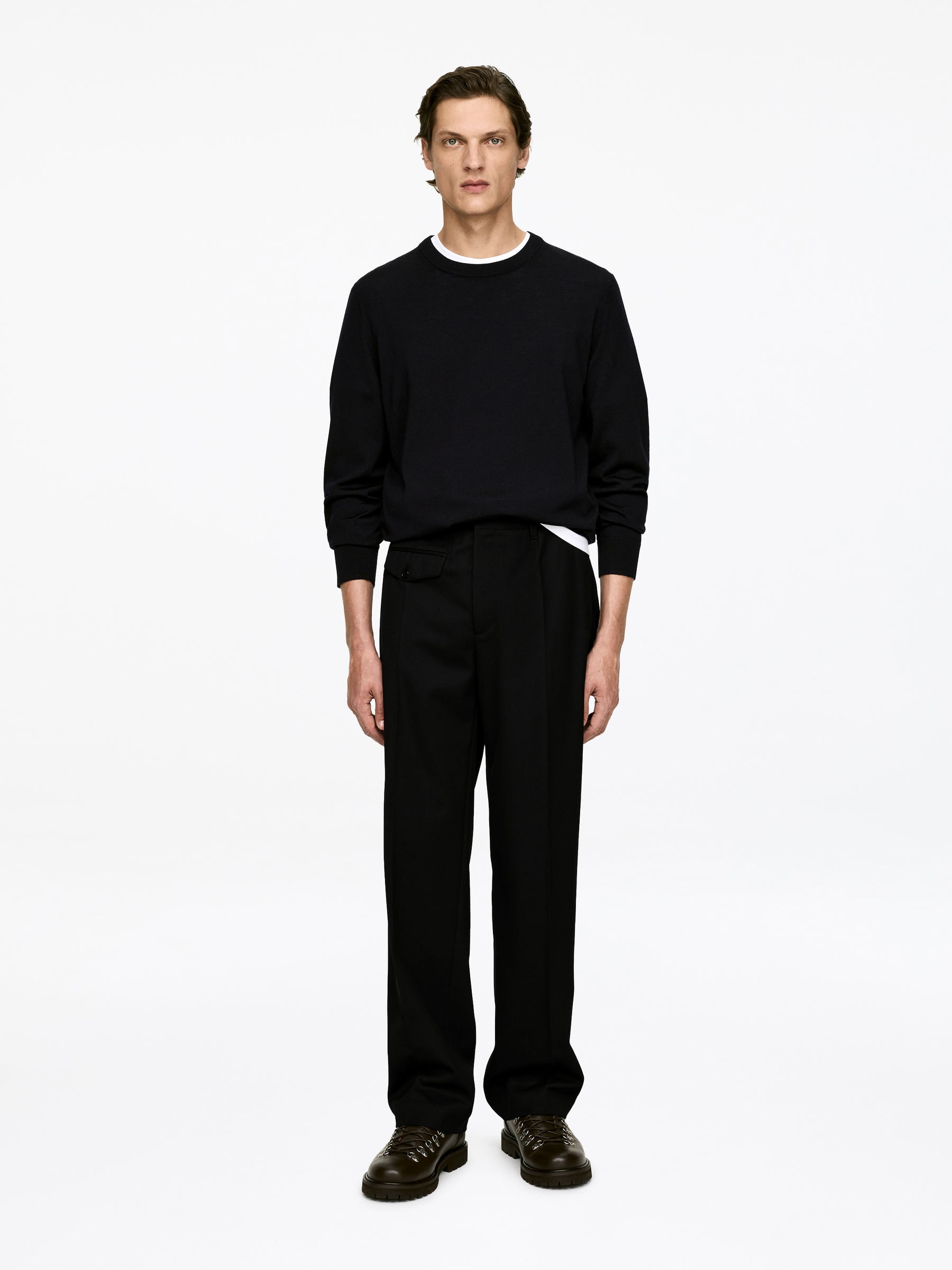 Wool-Blend Trousers-#272627-17451