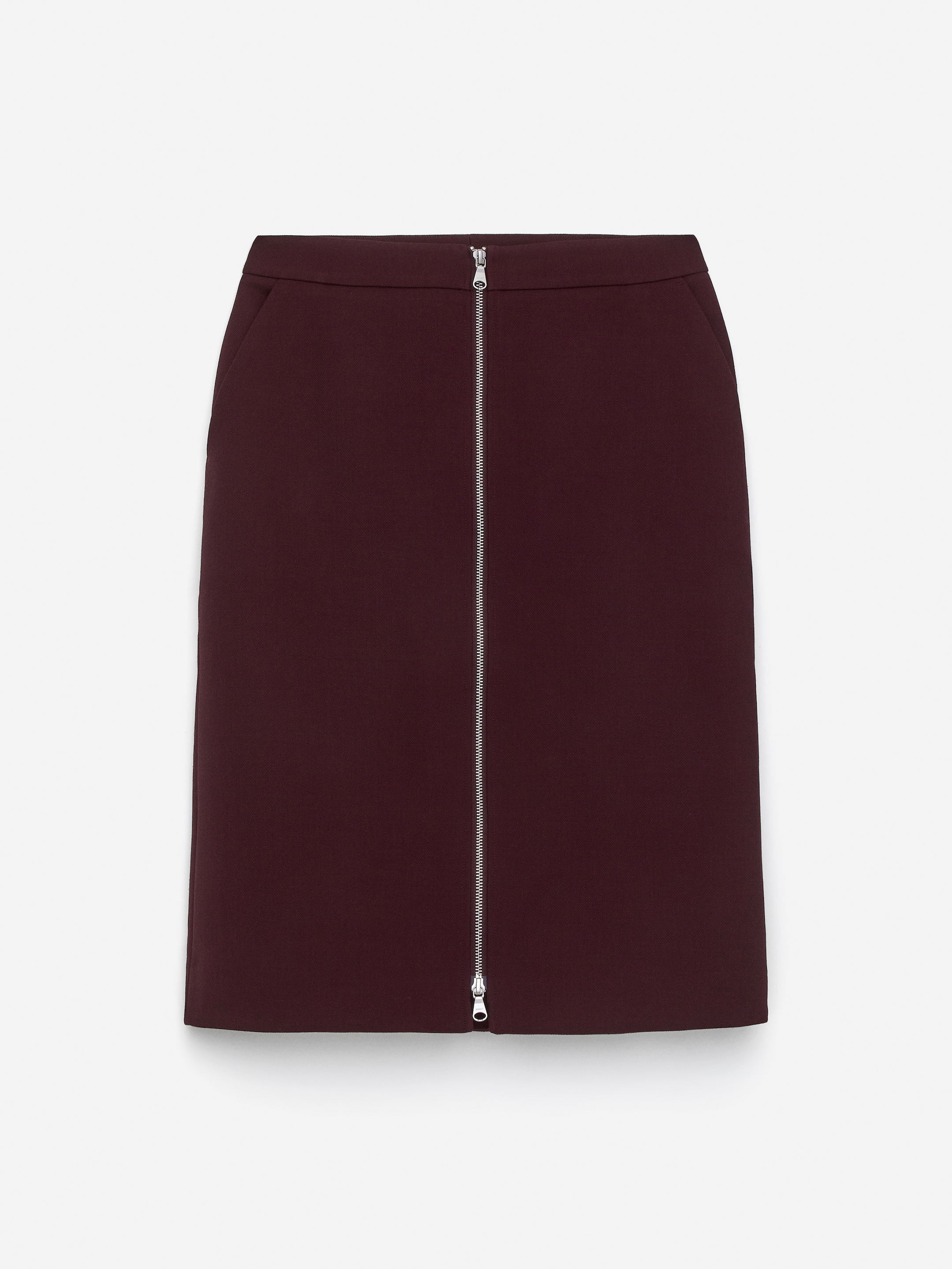 Vis større bilde: Skjørt i ullblanding med glidelås - Mørkerød - DAME | H&M NO 5