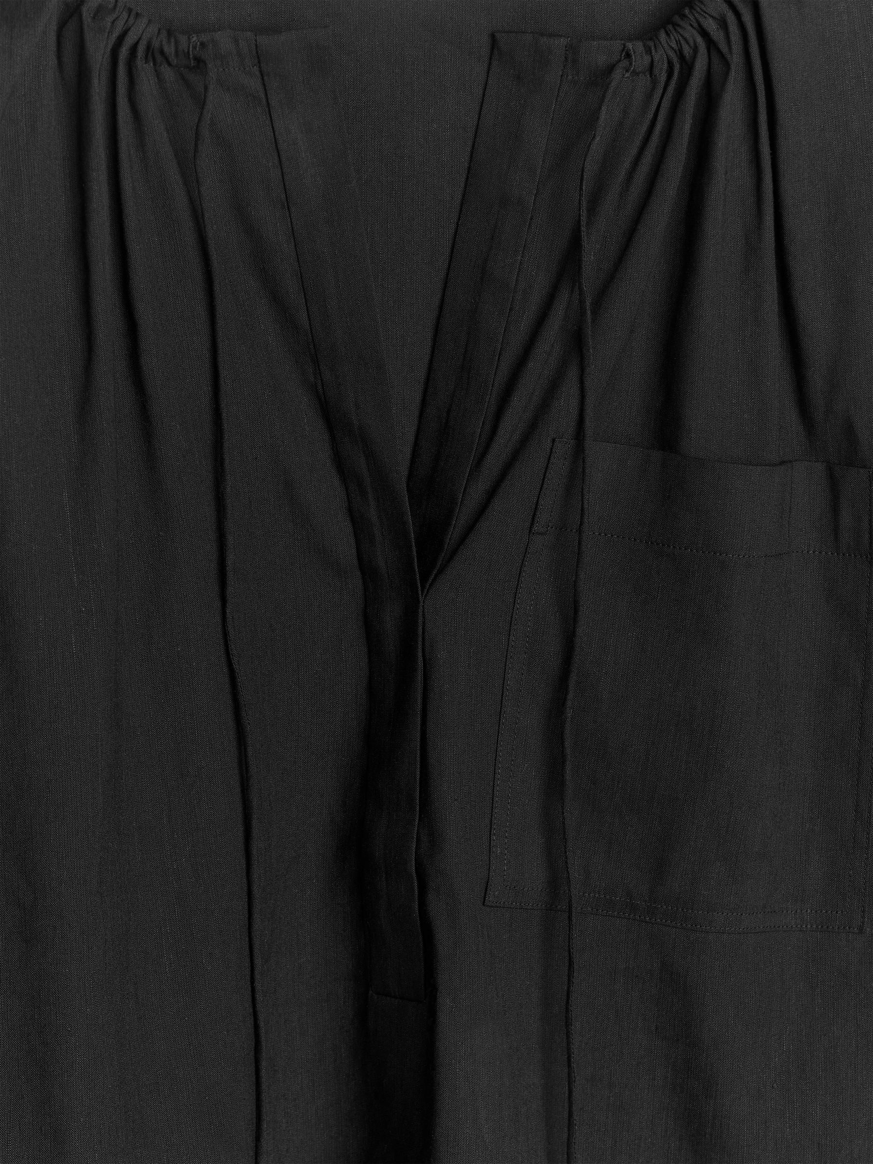 Bluse aus Leinenmischung mit Kordelzug - Schwarz - Regular Fit - Damen - StillMedia/DescriptiveDetail - 2