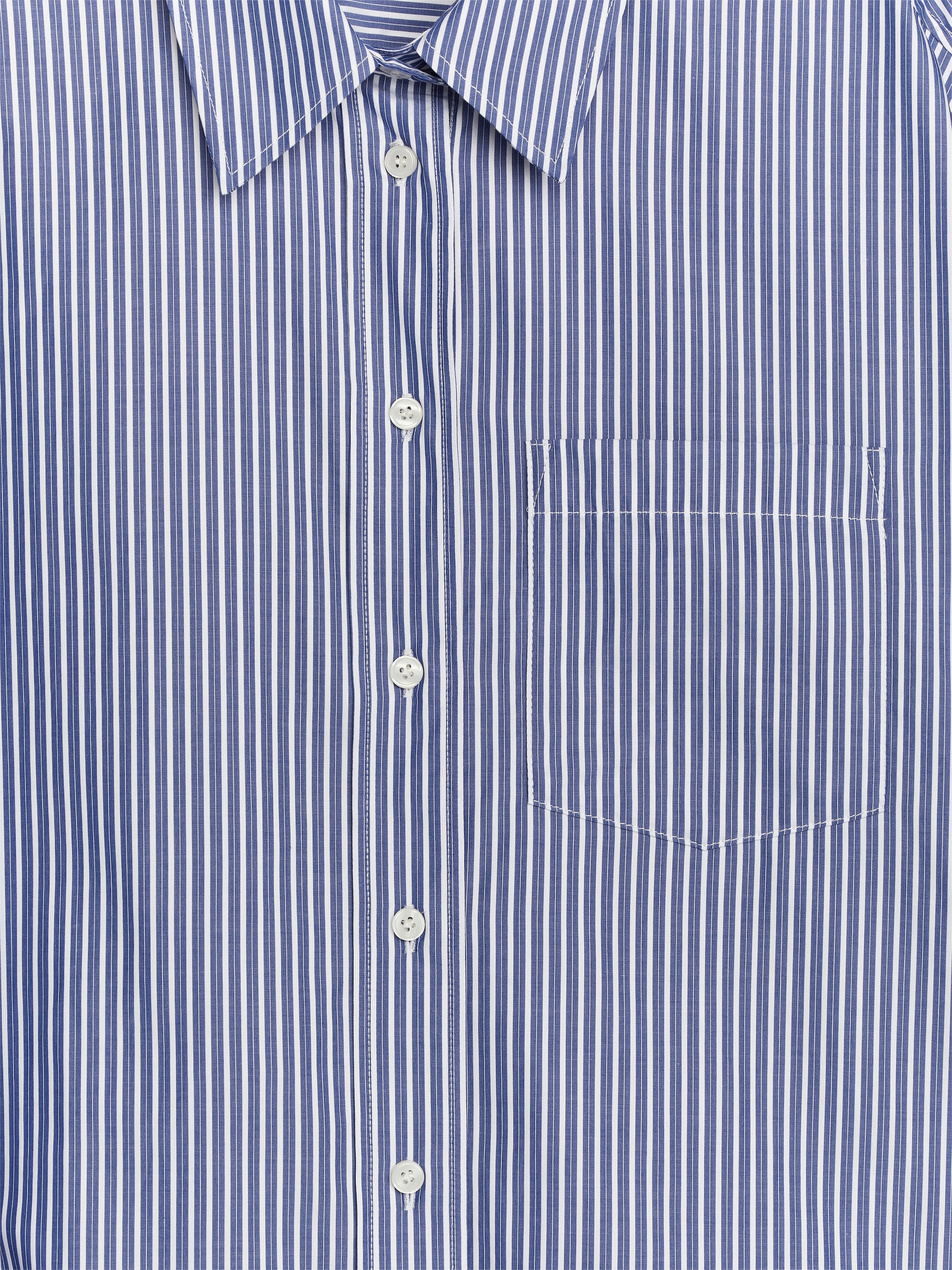 Grotere afbeelding bekijken: Popeline overhemd met oversized pasvorm - Blauw/wit - DAMES | H&M NL 2