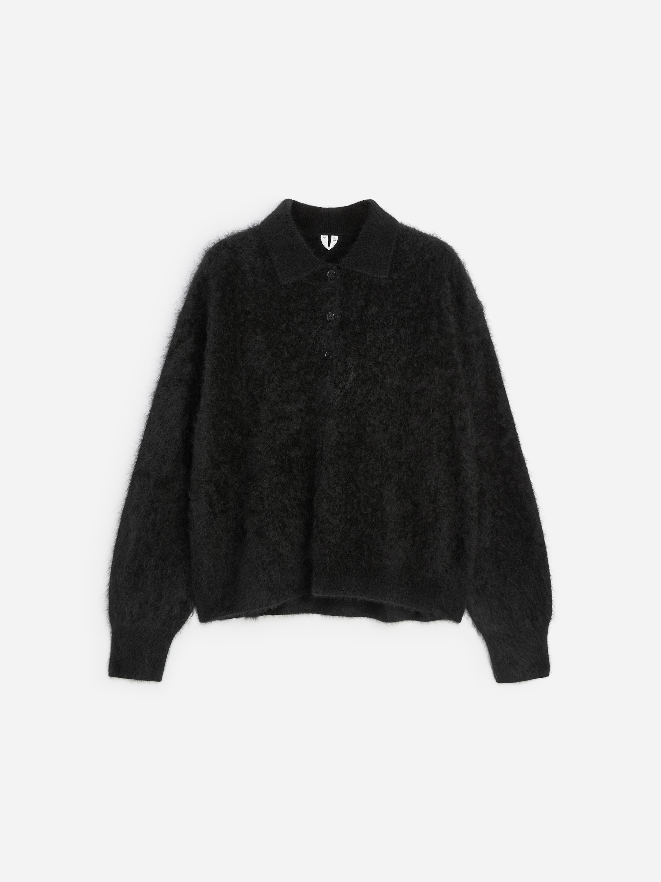 Cashmere Polo Jumper - Black - Loose fit - women - StillMedia/DescriptiveStillLife - 1