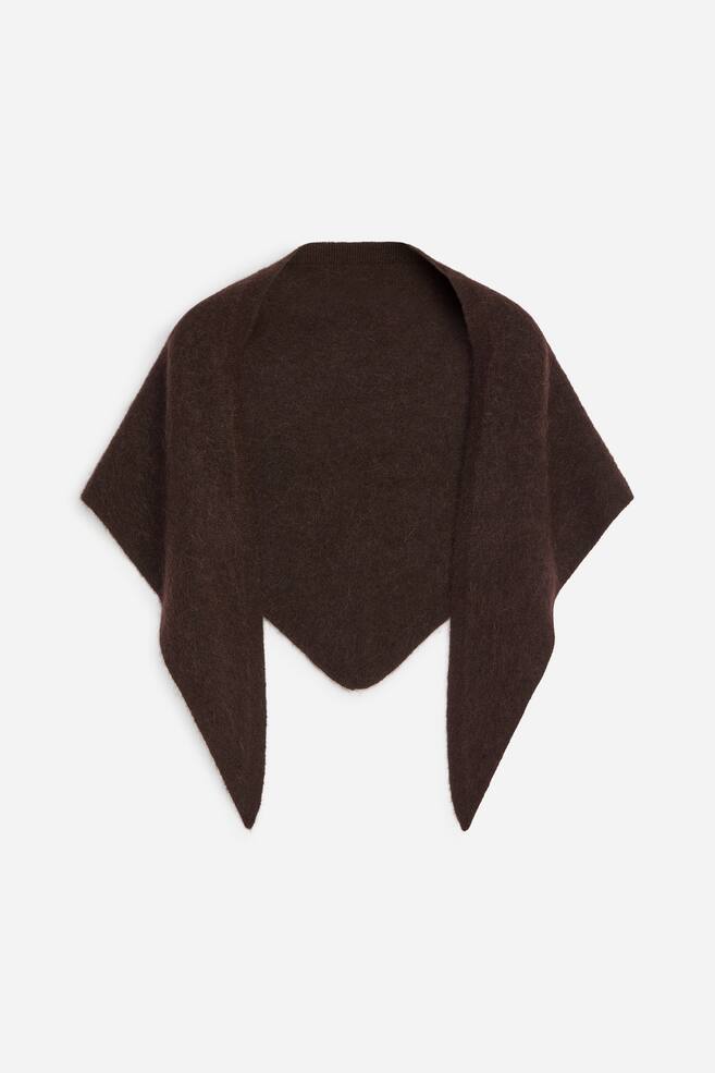 Alpaca-Wool Blend Scarf - Brown/Dusty Pink/Grey Melange - 1