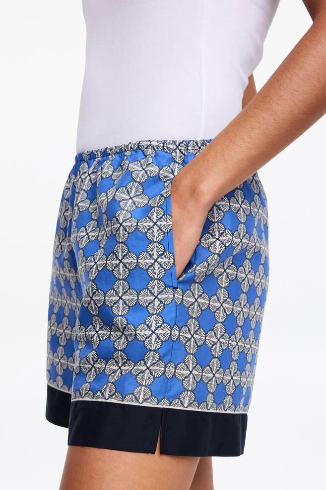 Lyocell Blend Shorts-Blue - 5
