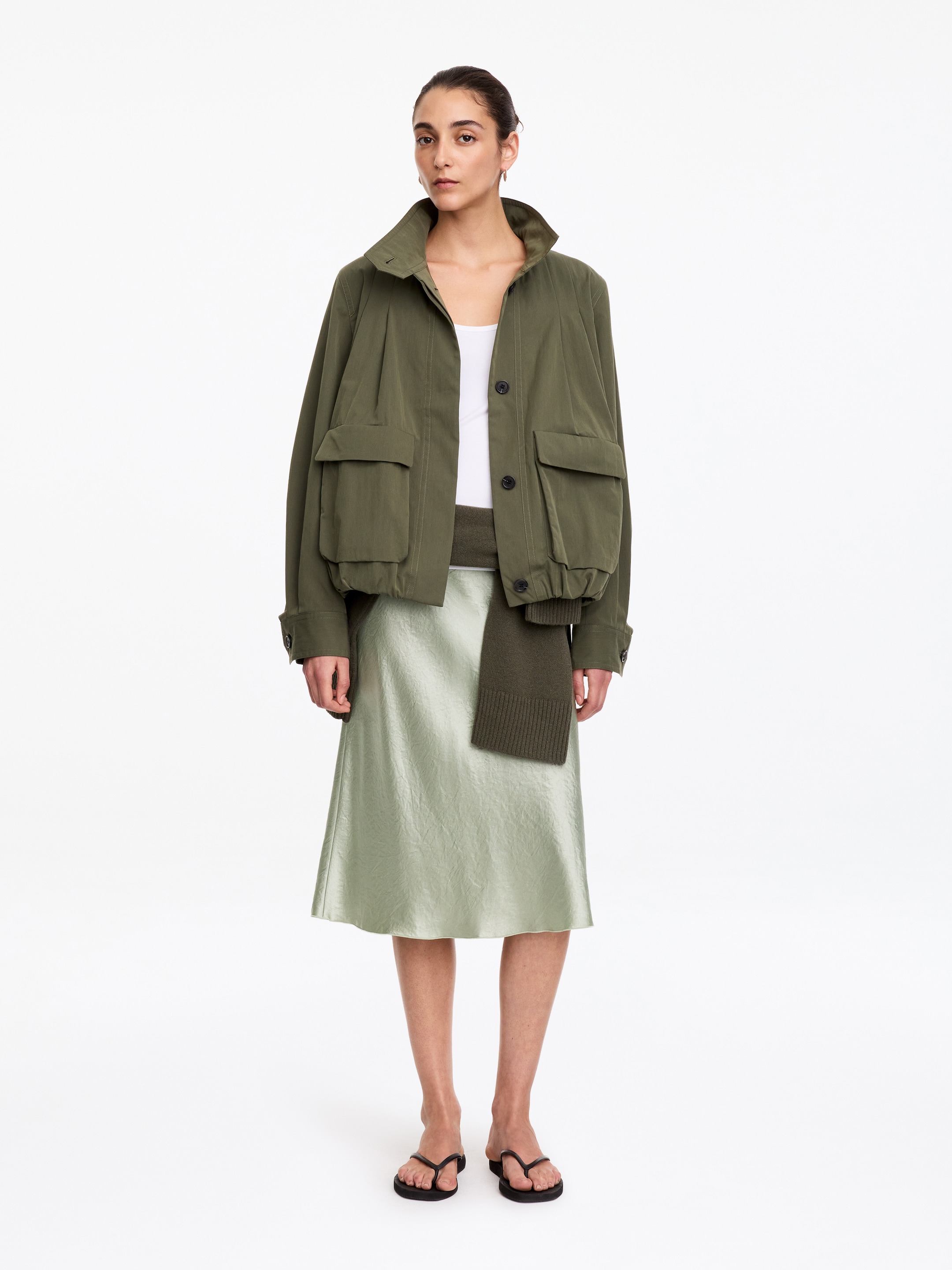 Satin Slip Skirt - Light Green - Regular fit - women - StillMedia/Lookbook - 9