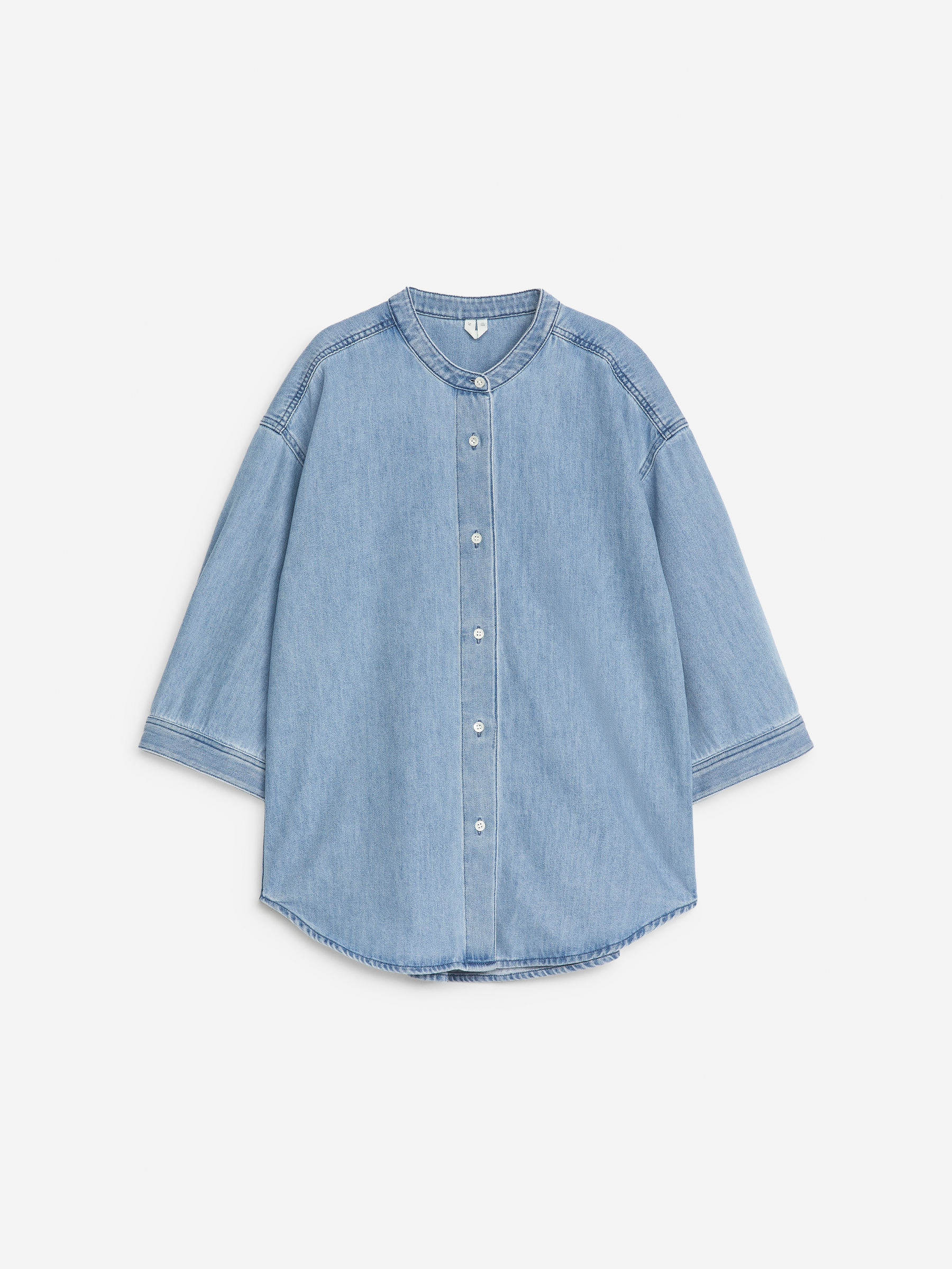 Chemise en sergé de denim-Bleu-7119