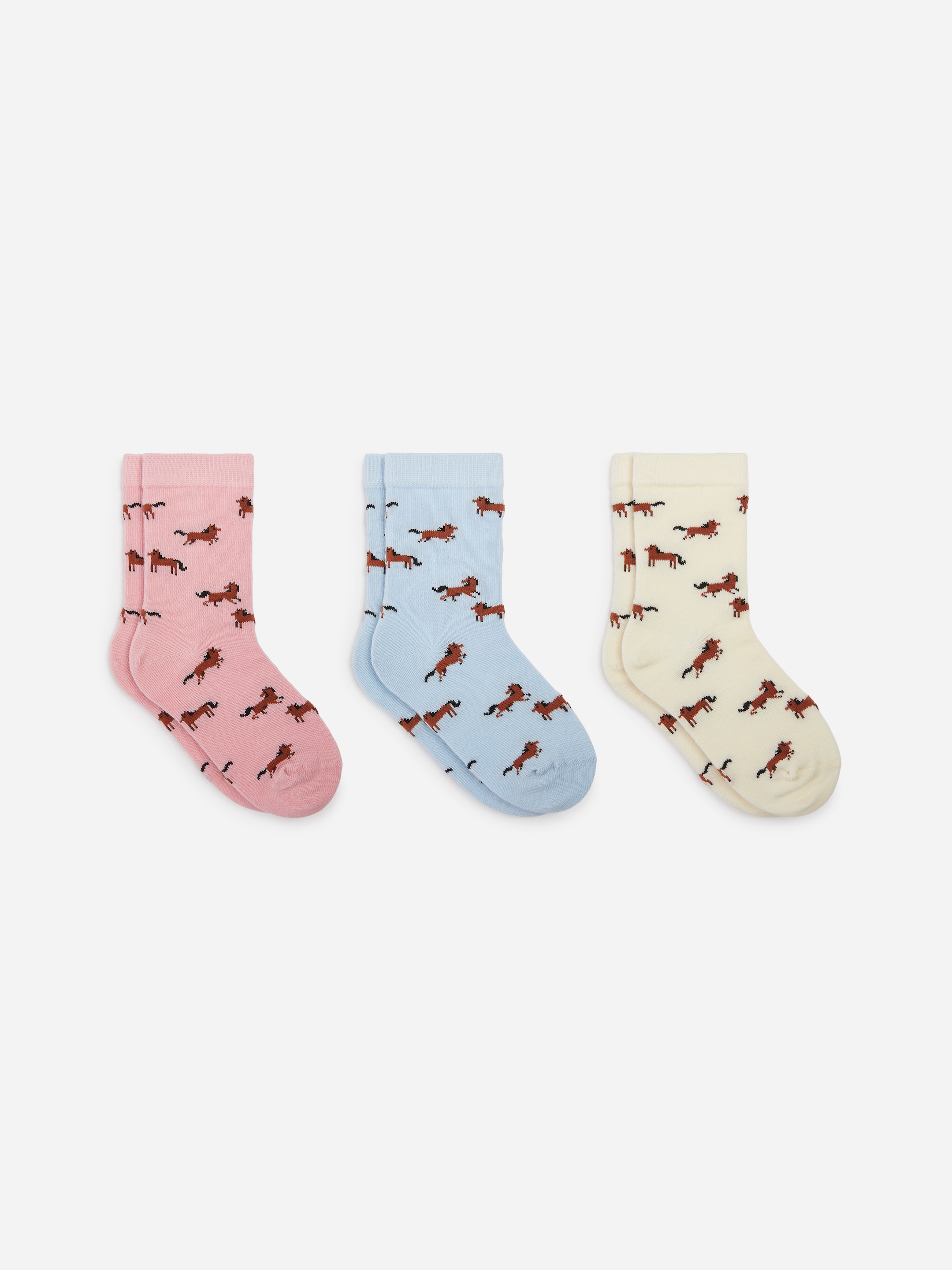 Cotton Socks Set of 3-Pink-21088