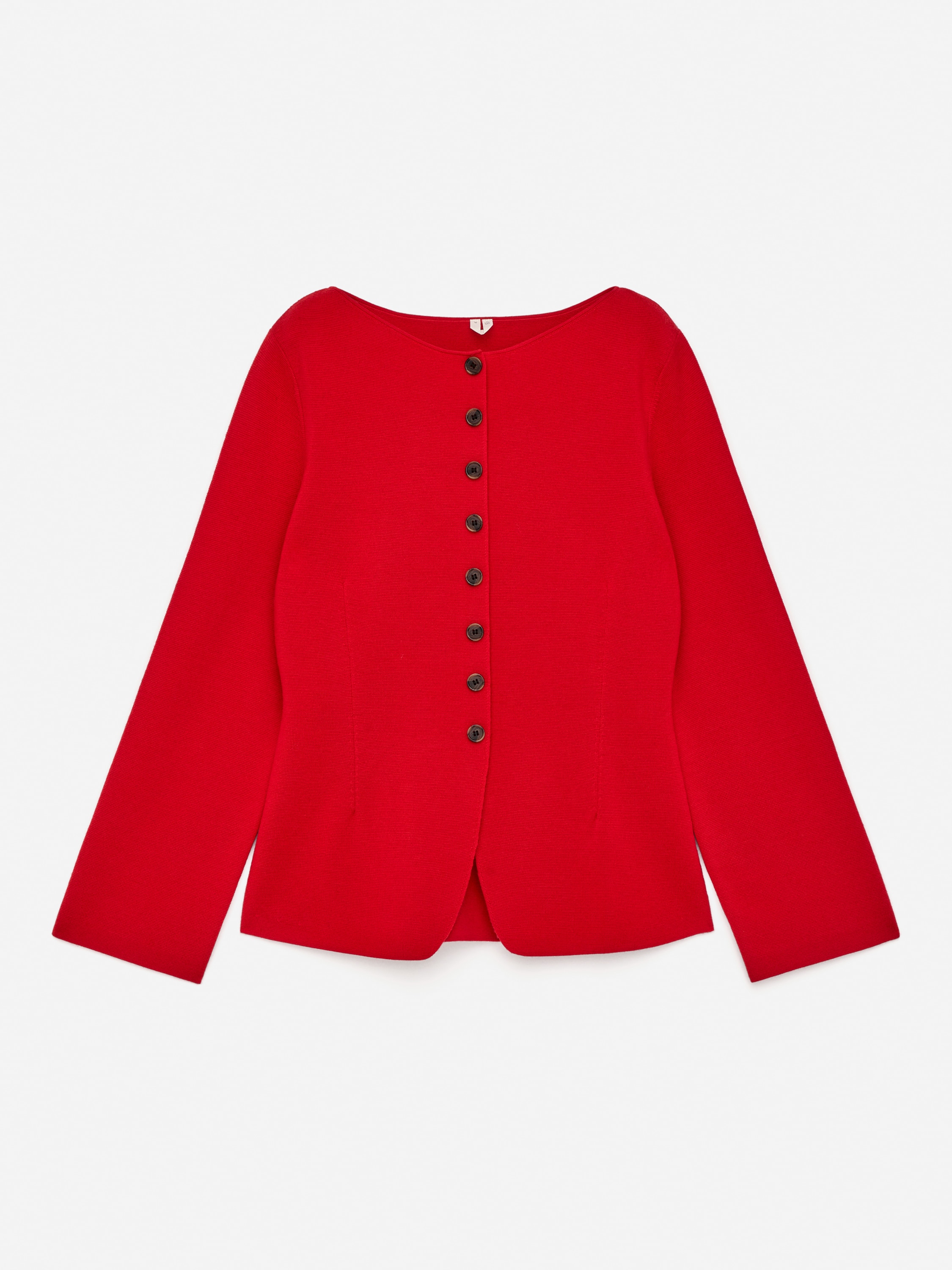 Cardigan in lana Nativa - Rosso/Nero