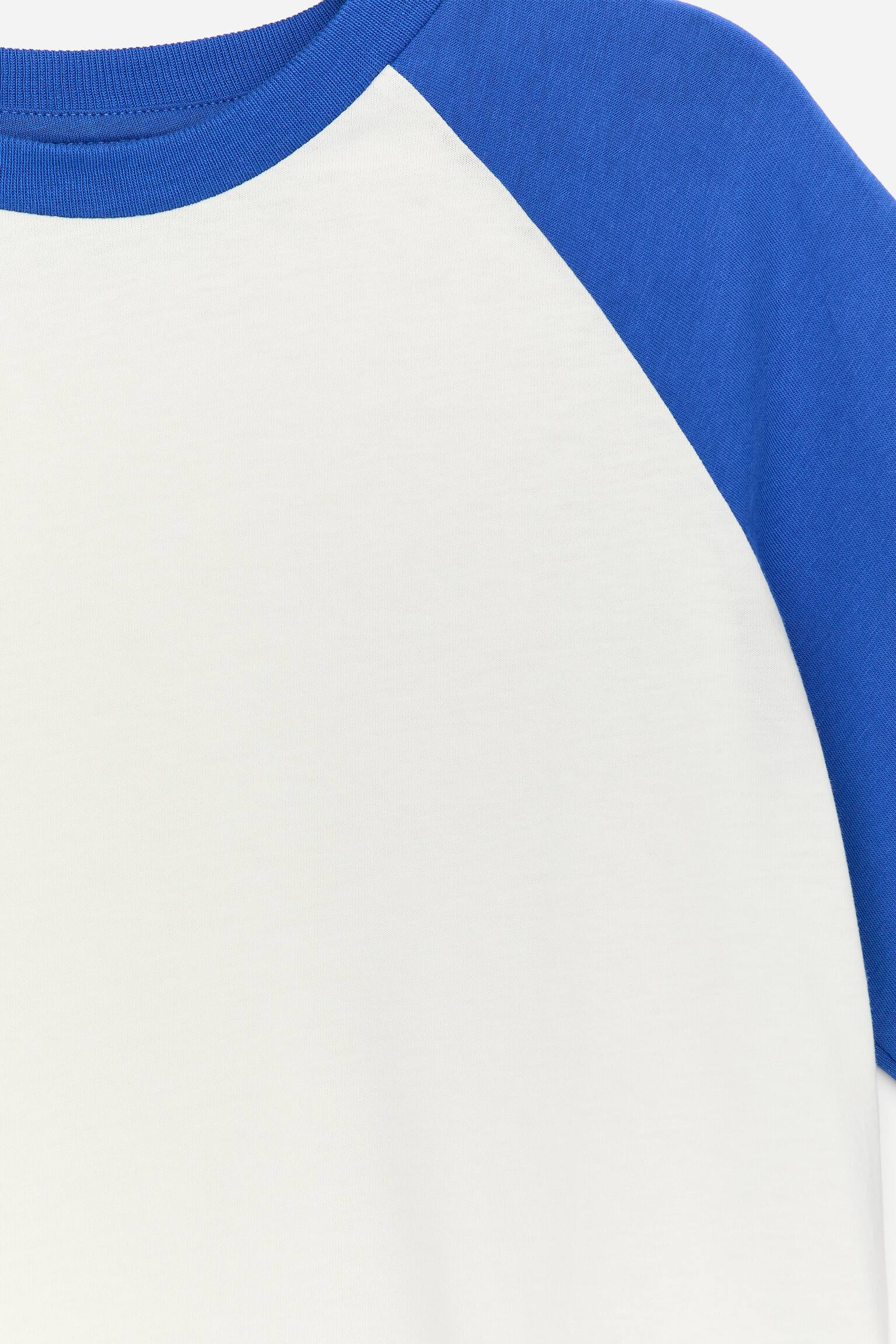 Langermet t-skjorte - Off White/Blue - 2