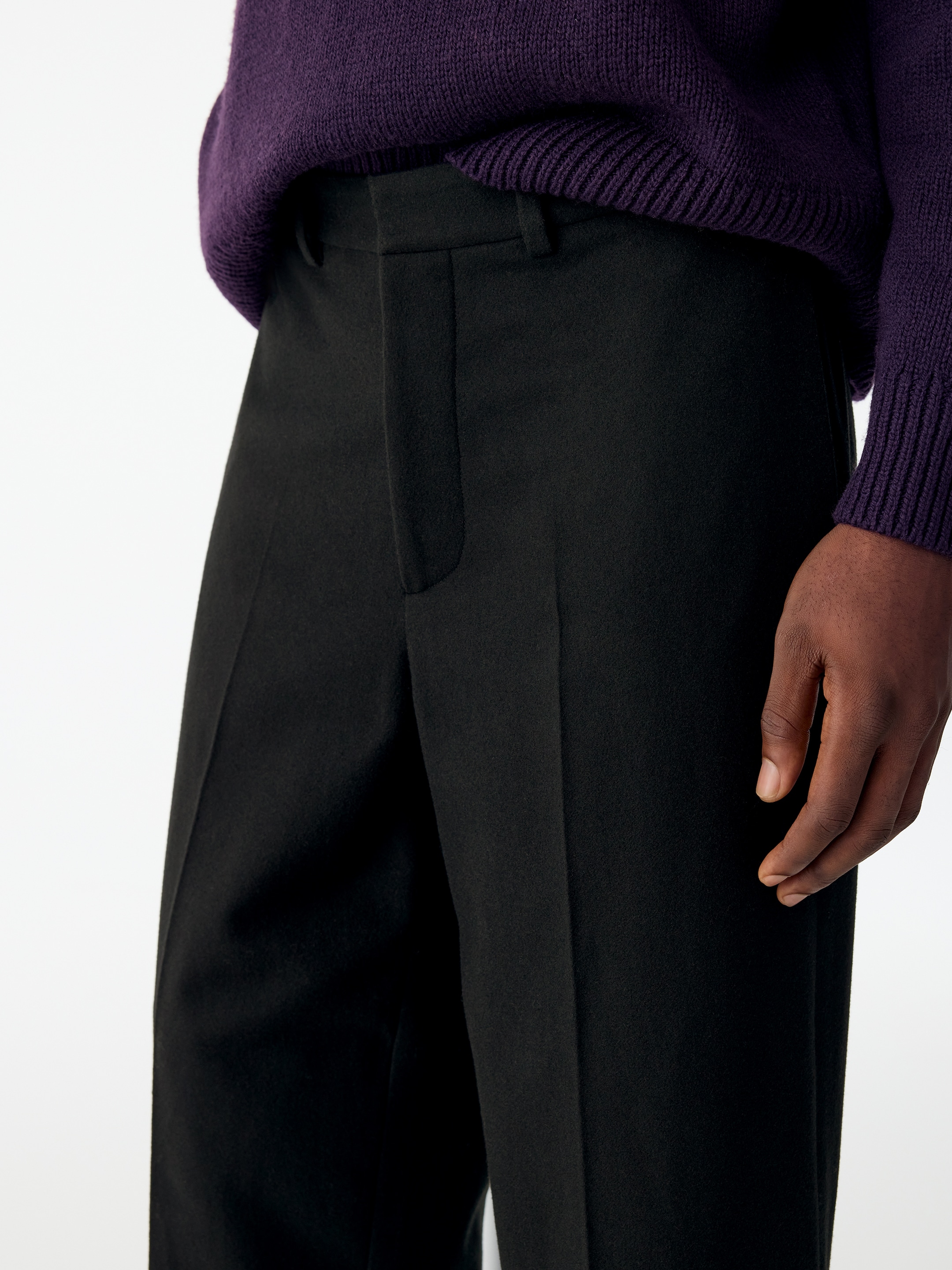 Weite Flanellhose - Schwarz - Loose Fit - men - StillMedia/Lookbook - 2