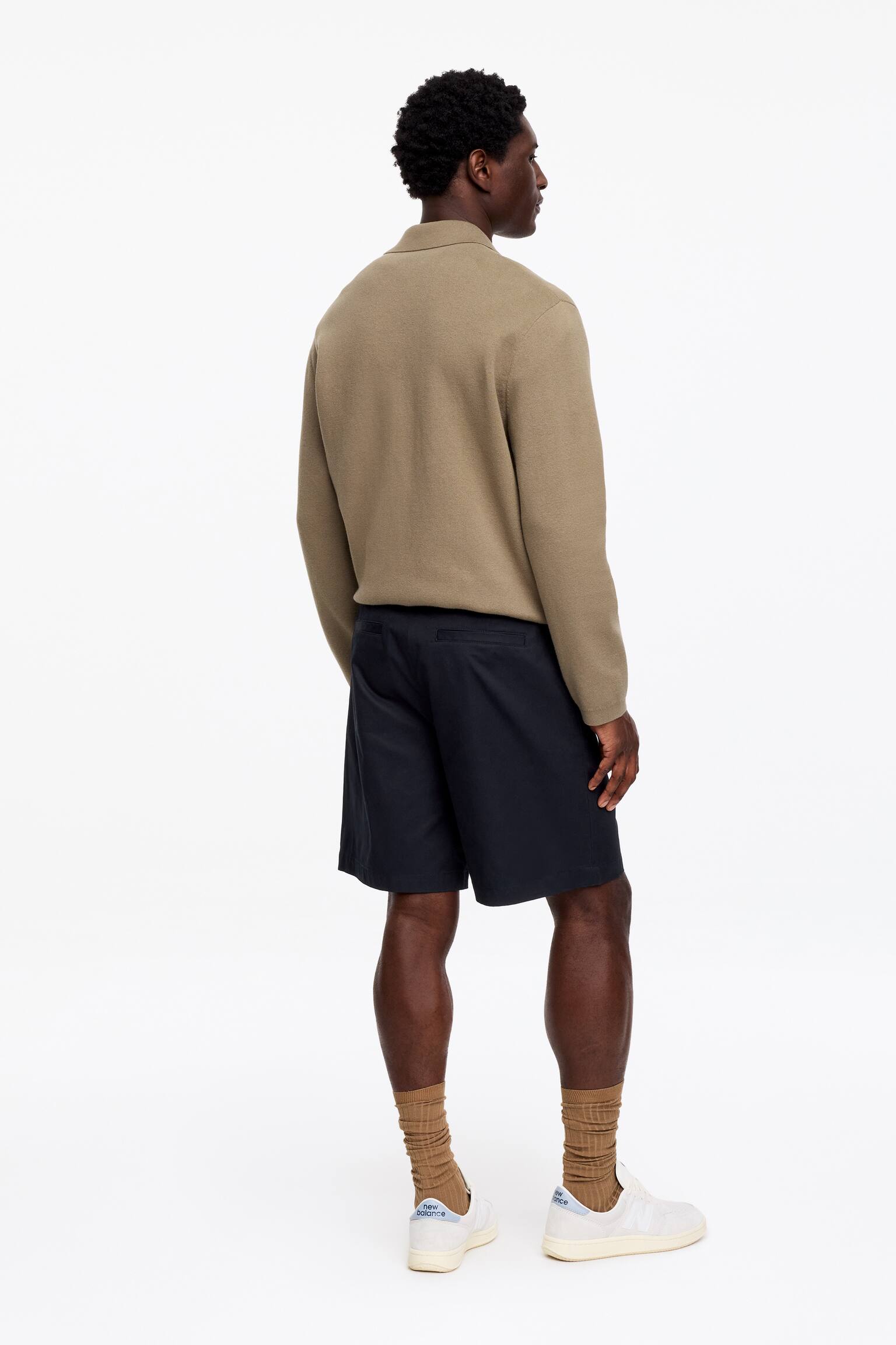 Shorts in twill dalla vestibilità rilassata - Blu scuro - 3