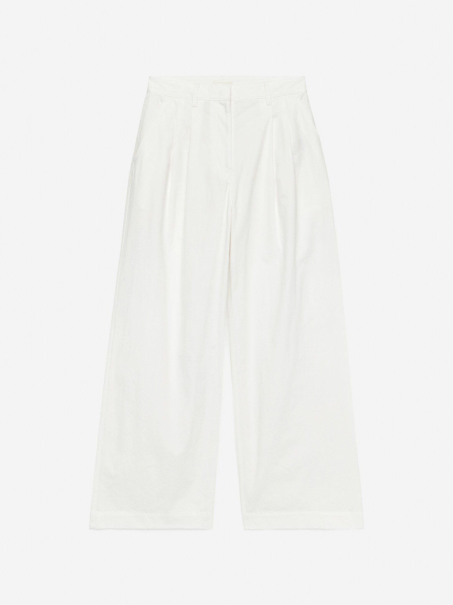 Pantalon plissé - Blanc/Bleu foncé - 1