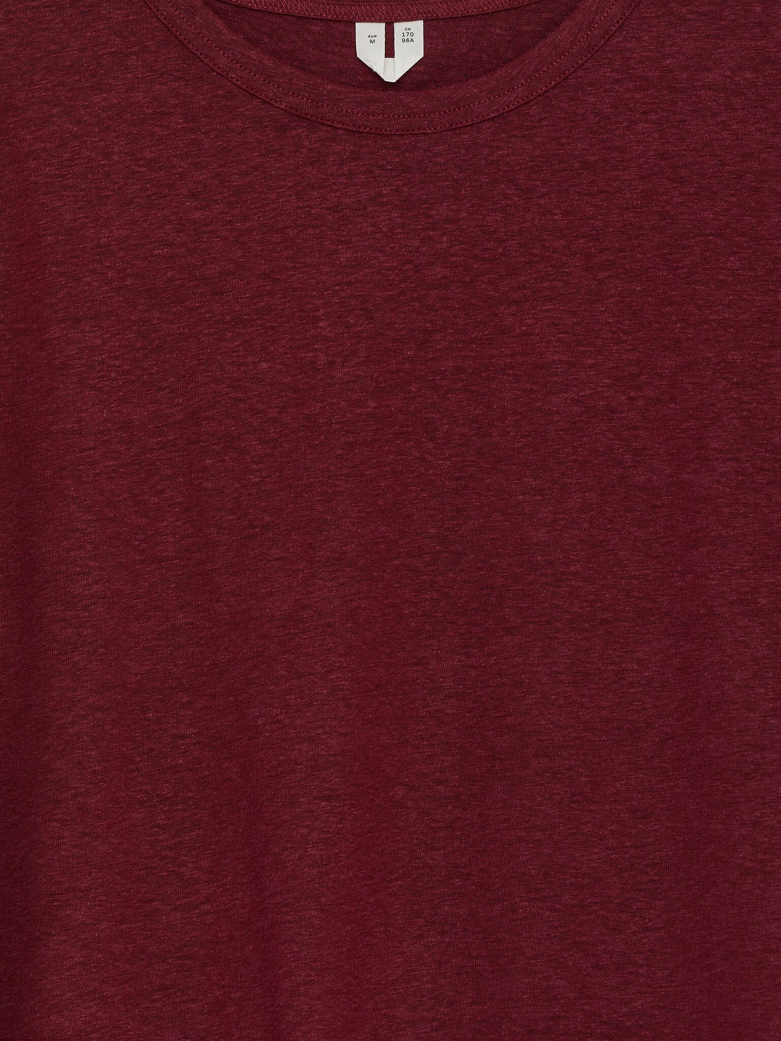 T-shirt in misto lino - Bordeaux/Bianco - 6