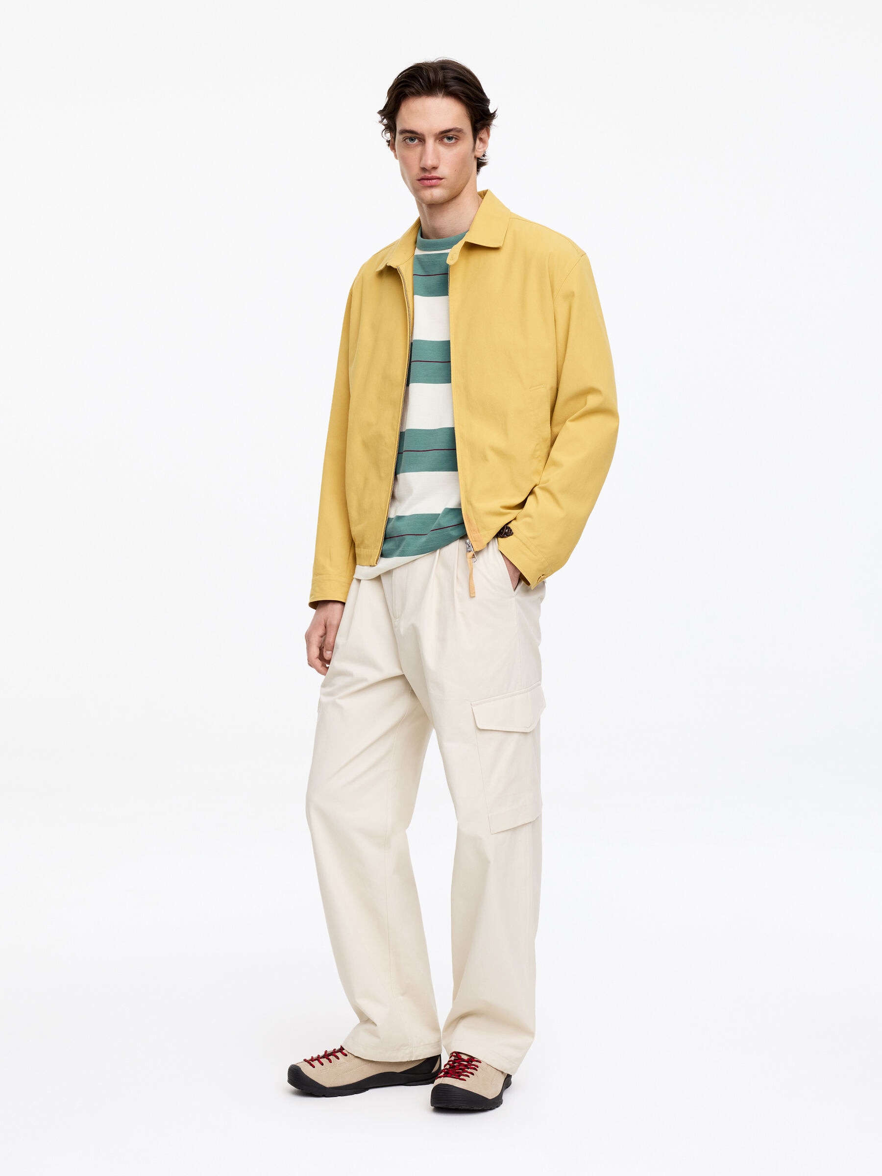 Luźny bawełniany T-shirt - Zielony/Biały - Fason swobodny - Men - StillMedia/Lookbook - 3