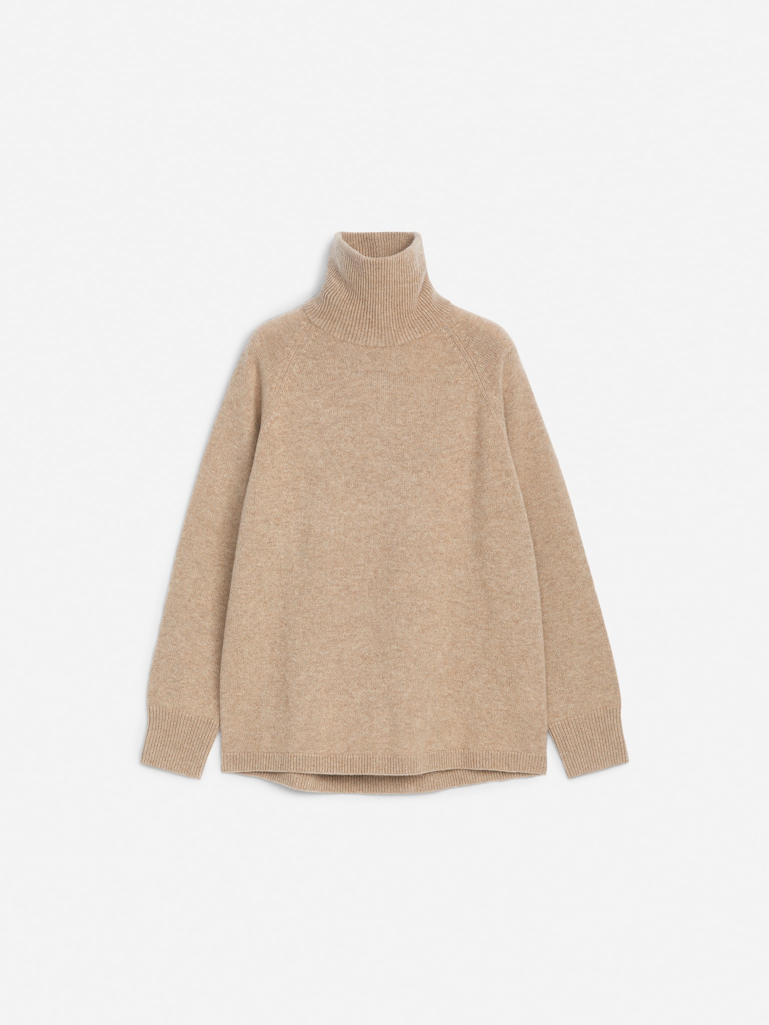 Rollkragenpullover aus Kaschmir und Wolle - Beige