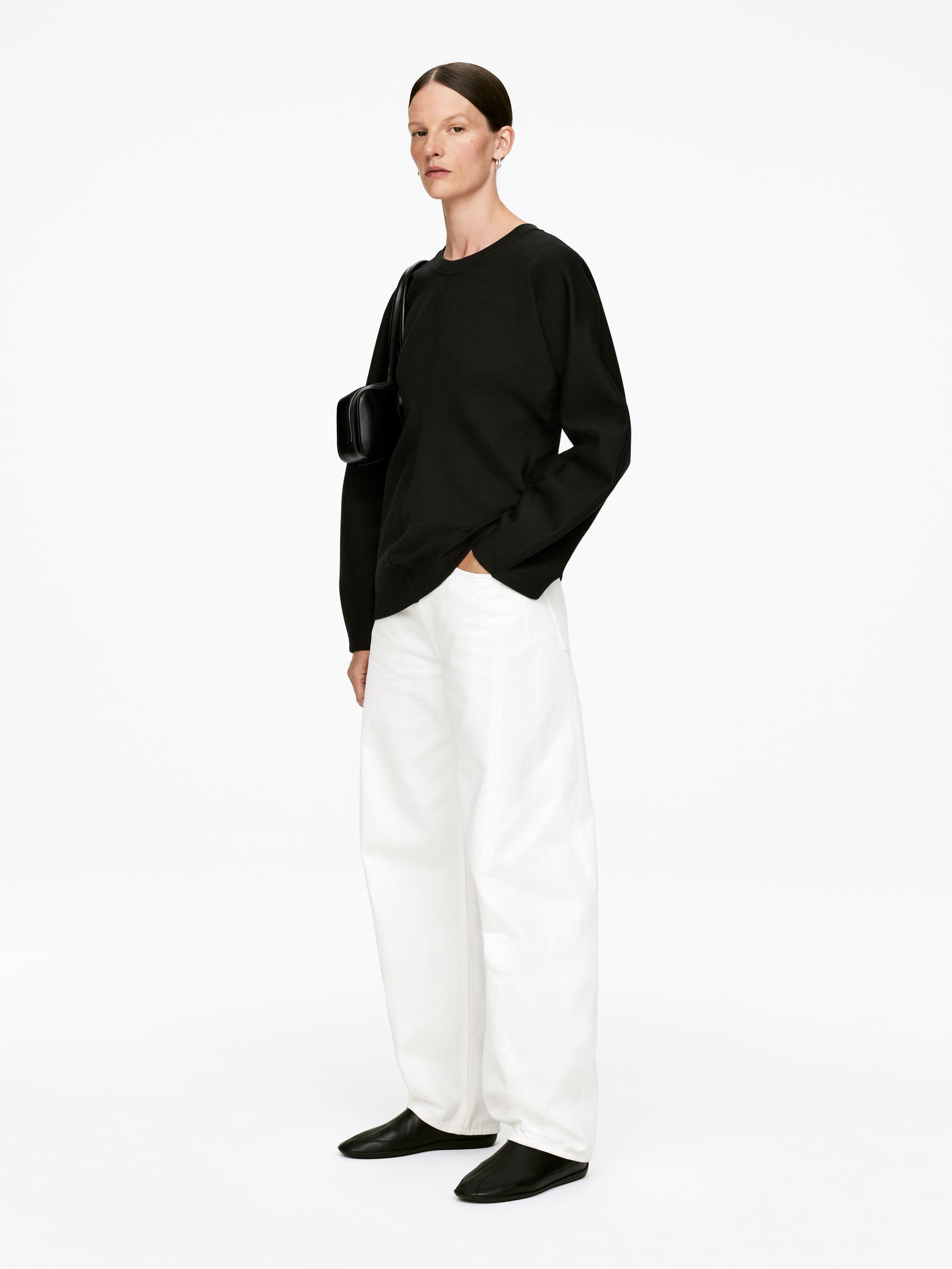 Sweatshirt med fladdermusärm - Svart - Regular fit - Women - StillMedia/Lookbook - 3