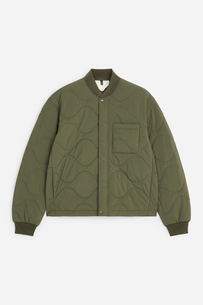 Gesteppte Übergangsjacke - Khaki/Schwarz - 1
