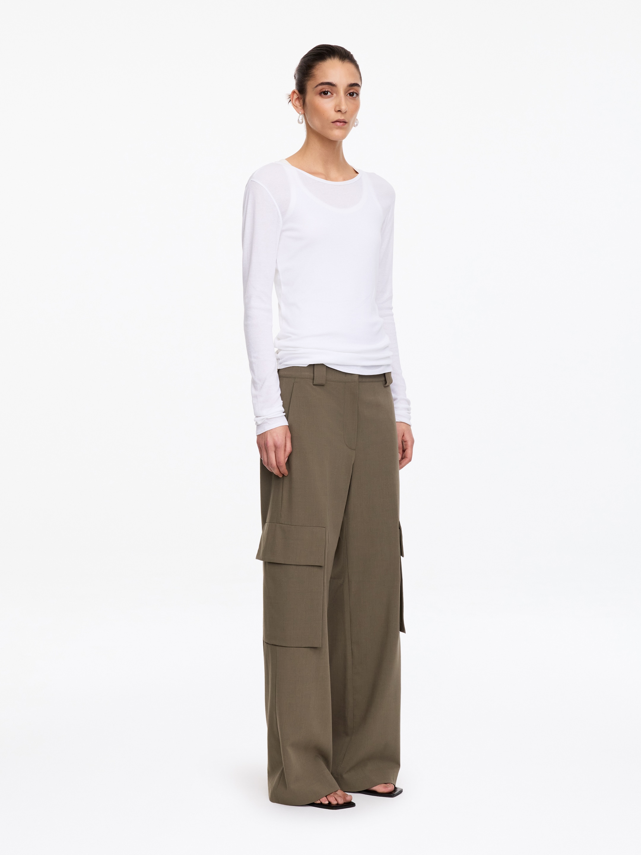 Pantalon avec poches à soufflet - Vert kaki - Regular fit - women - StillMedia/Lookbook - 4
