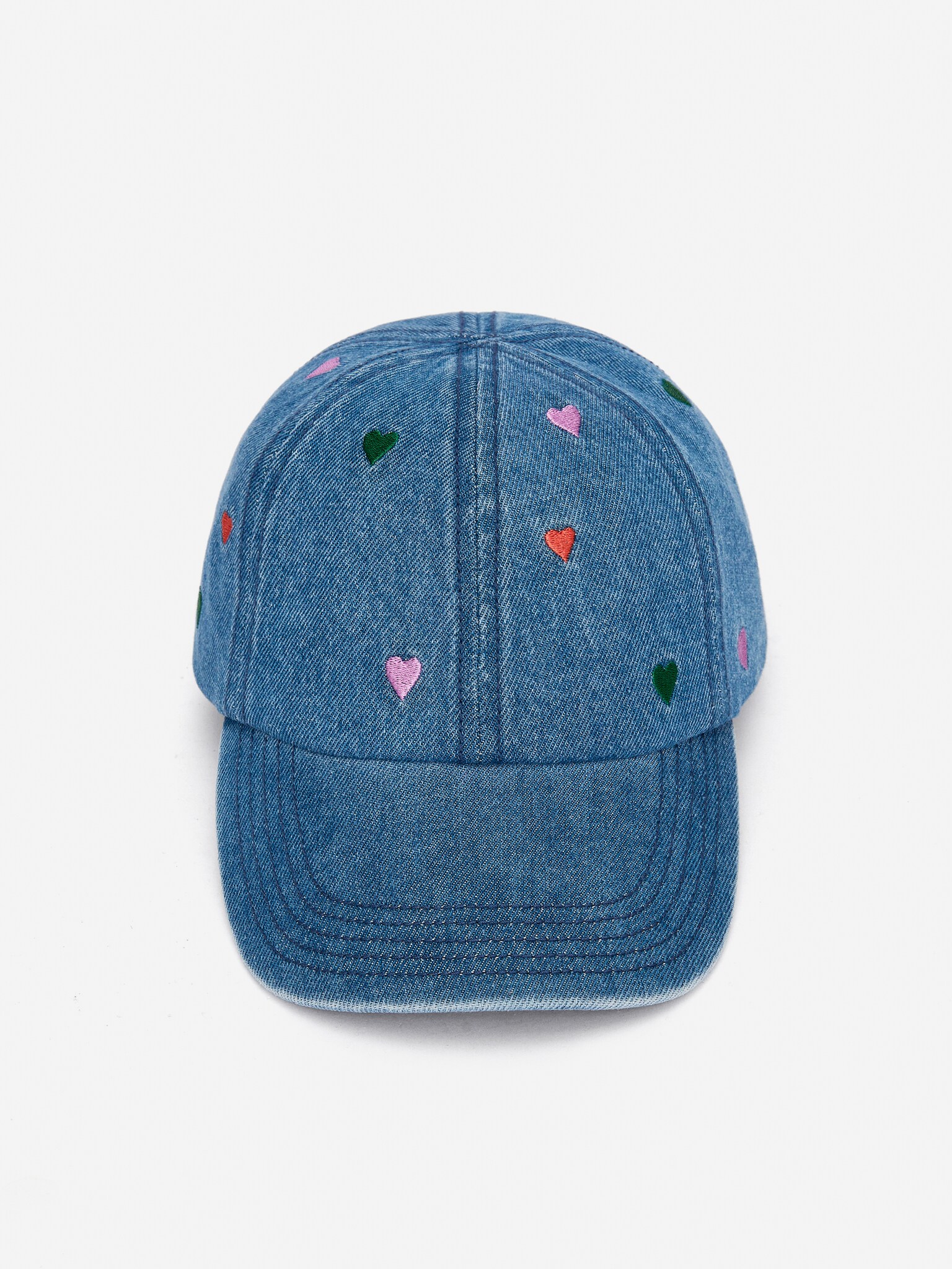 Embroidered Denim Cap - Blue/Blue - 3