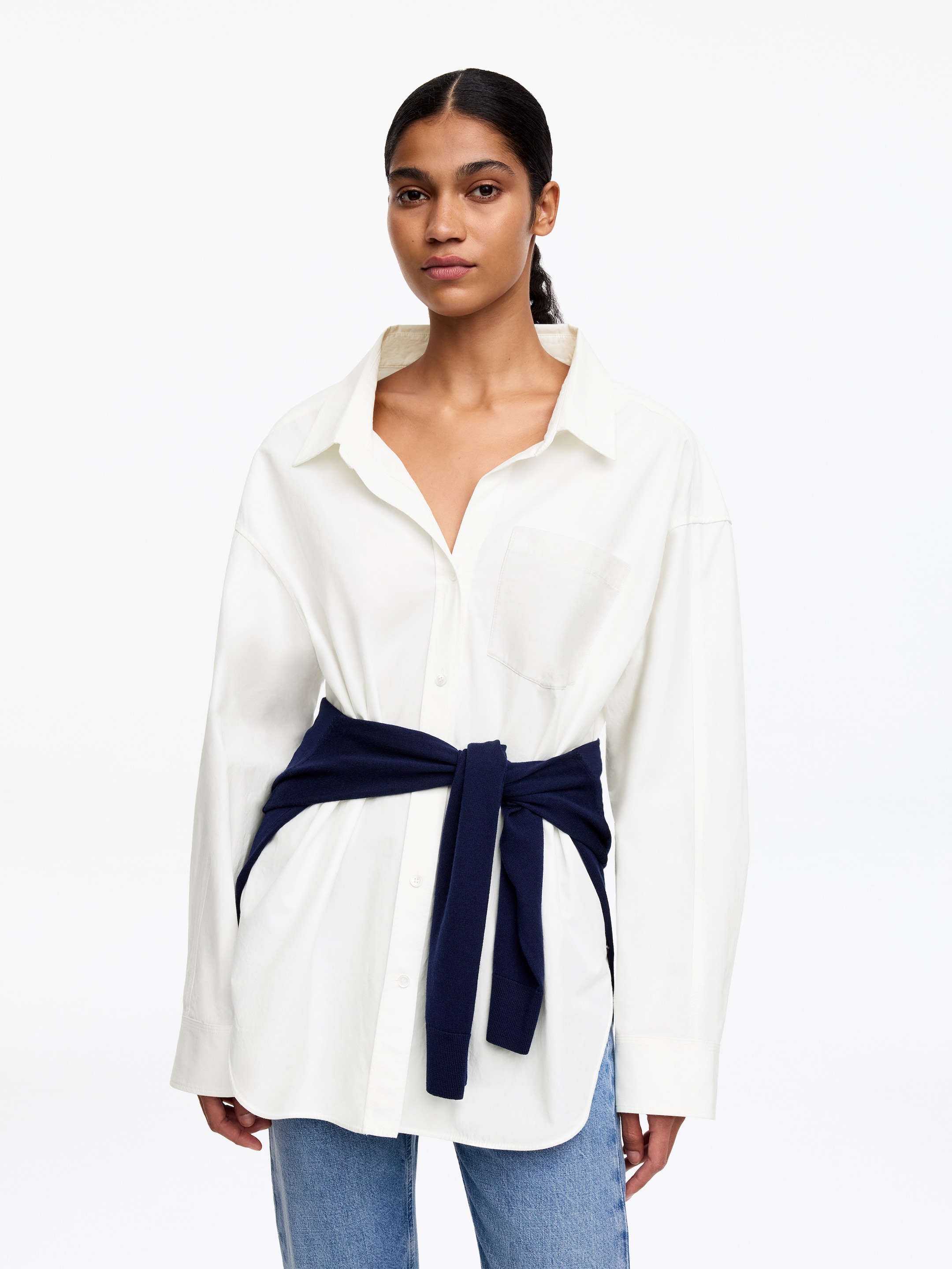 Camisa de cuello abierto - Blanco - Corte relajado - Women - StillMedia/Lookbook - 4