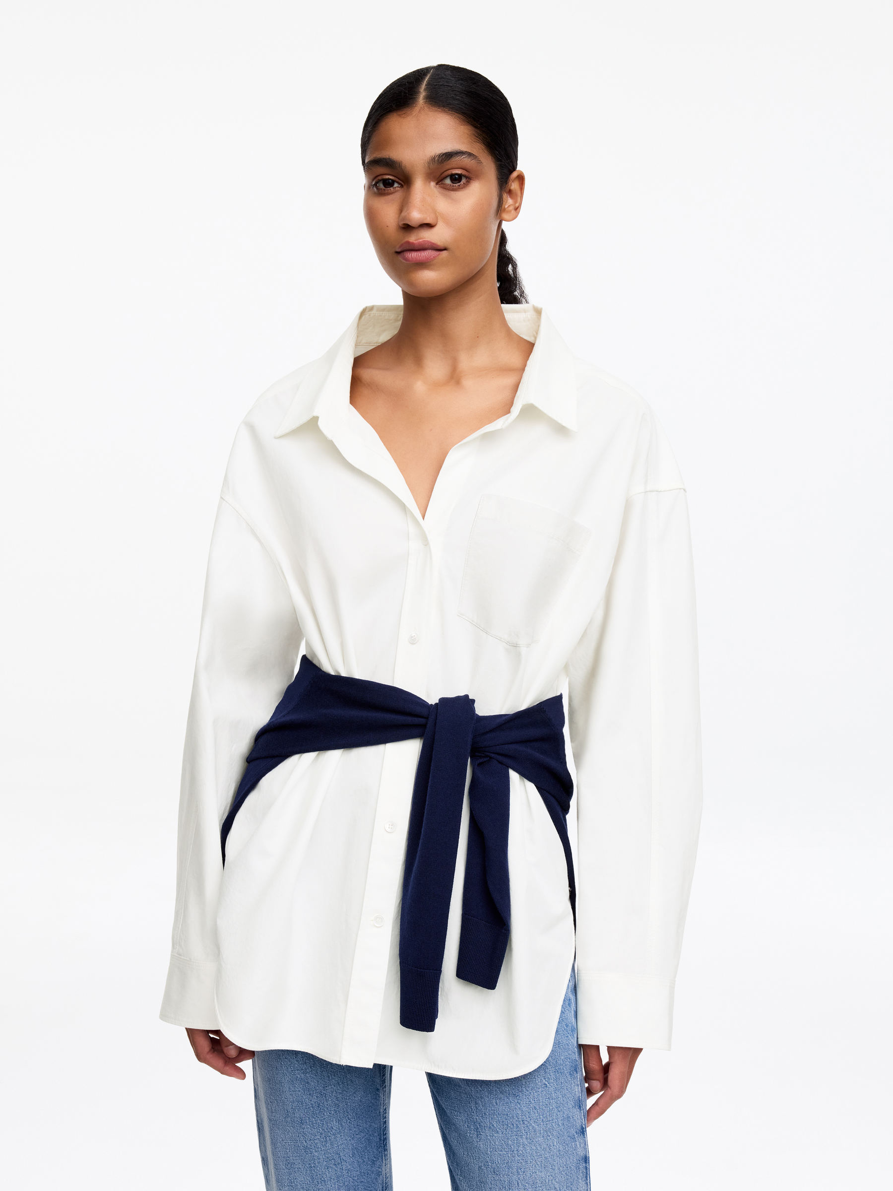 Chemise décontractée à col ouvert - Blanc - Relaxed fit - Femme - StillMedia/Lookbook - 4