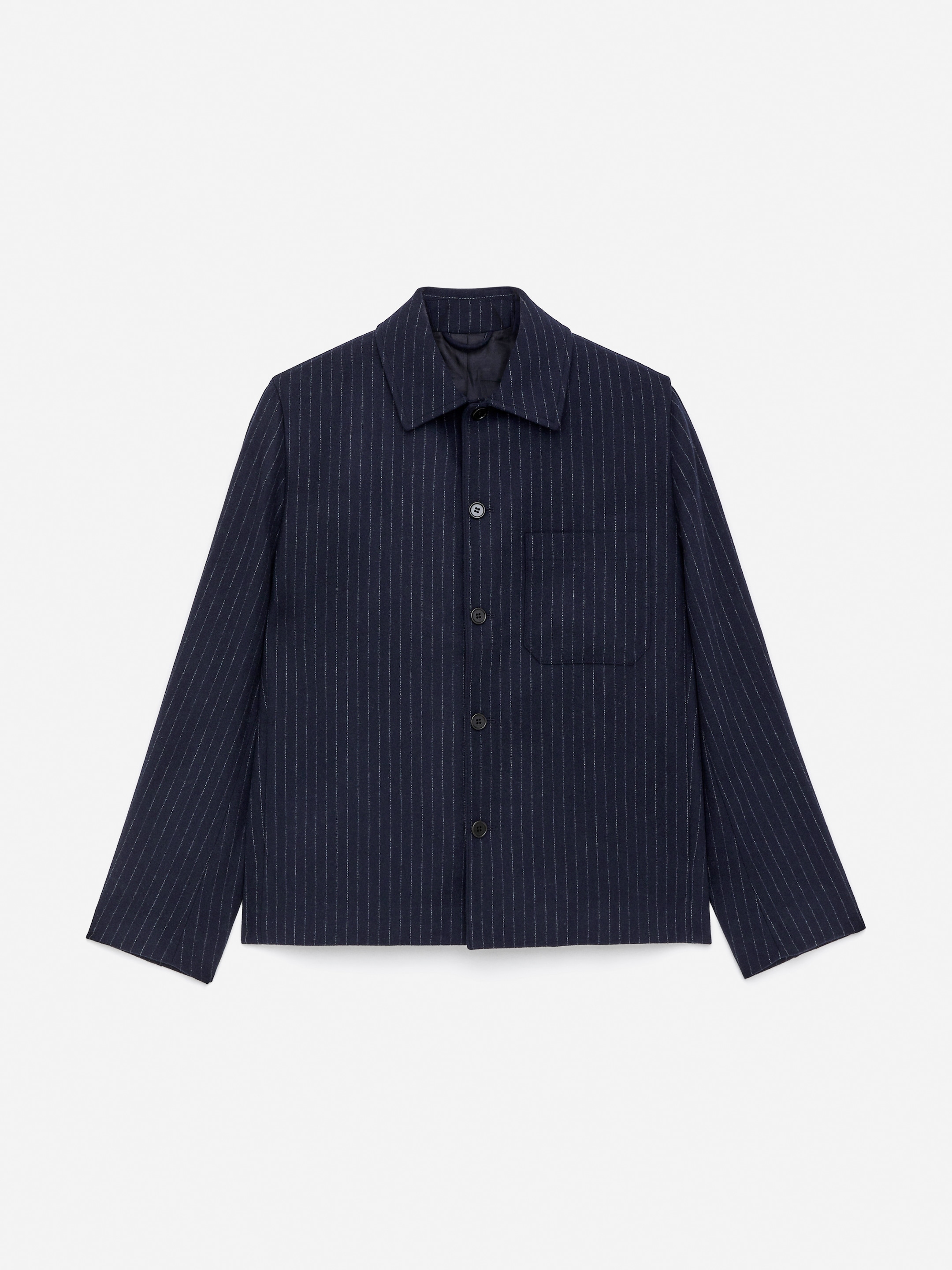 Kritstrecksrandig overshirt-#272930-16961