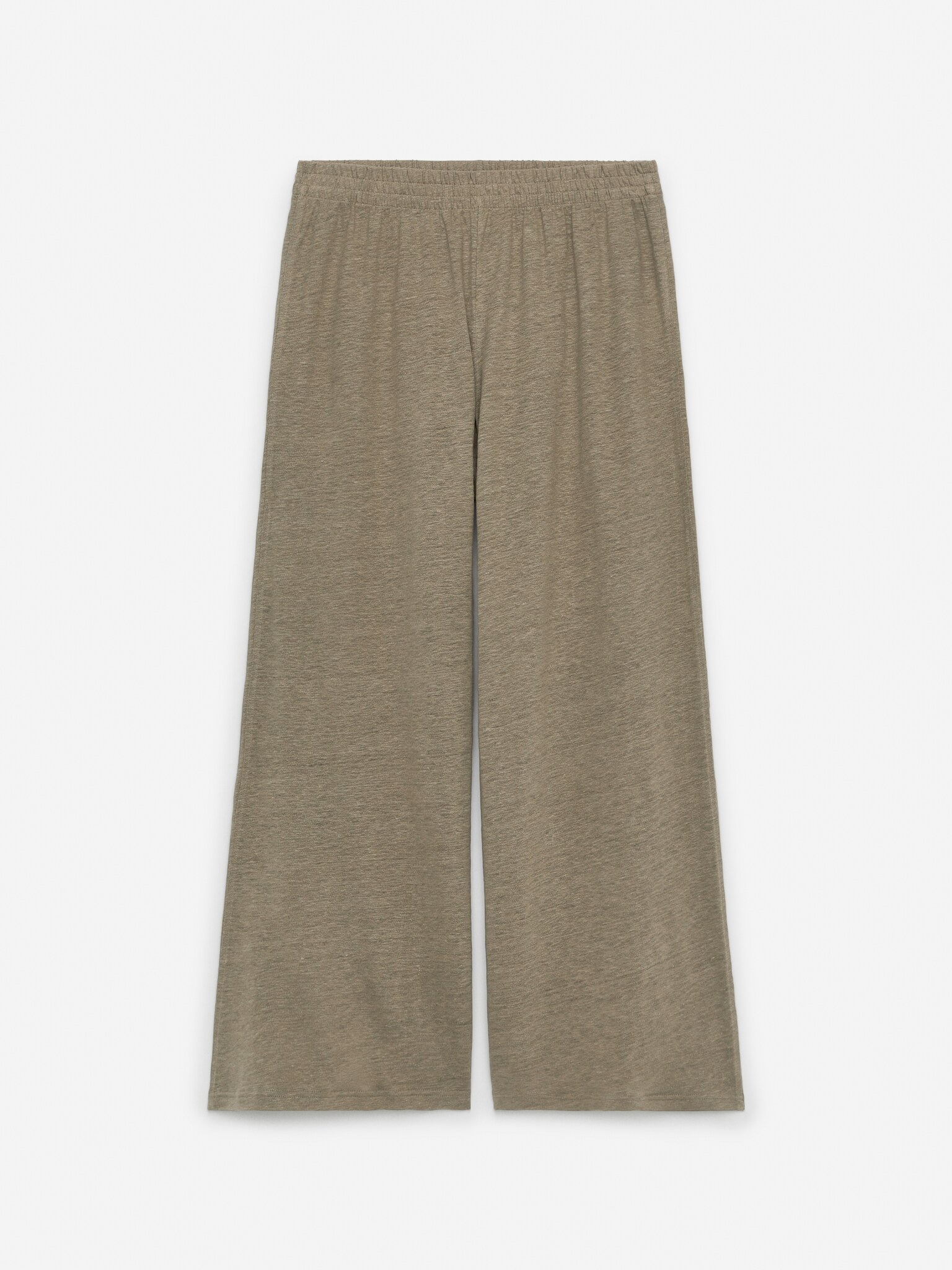 Pantaloni fluidi in lino - Verde kaki/Lilla