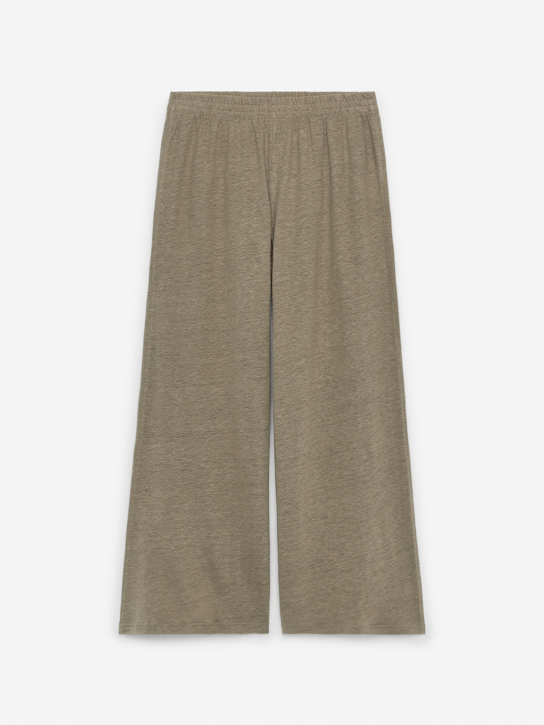 Fluid Linen Trousers-#94907D-14612