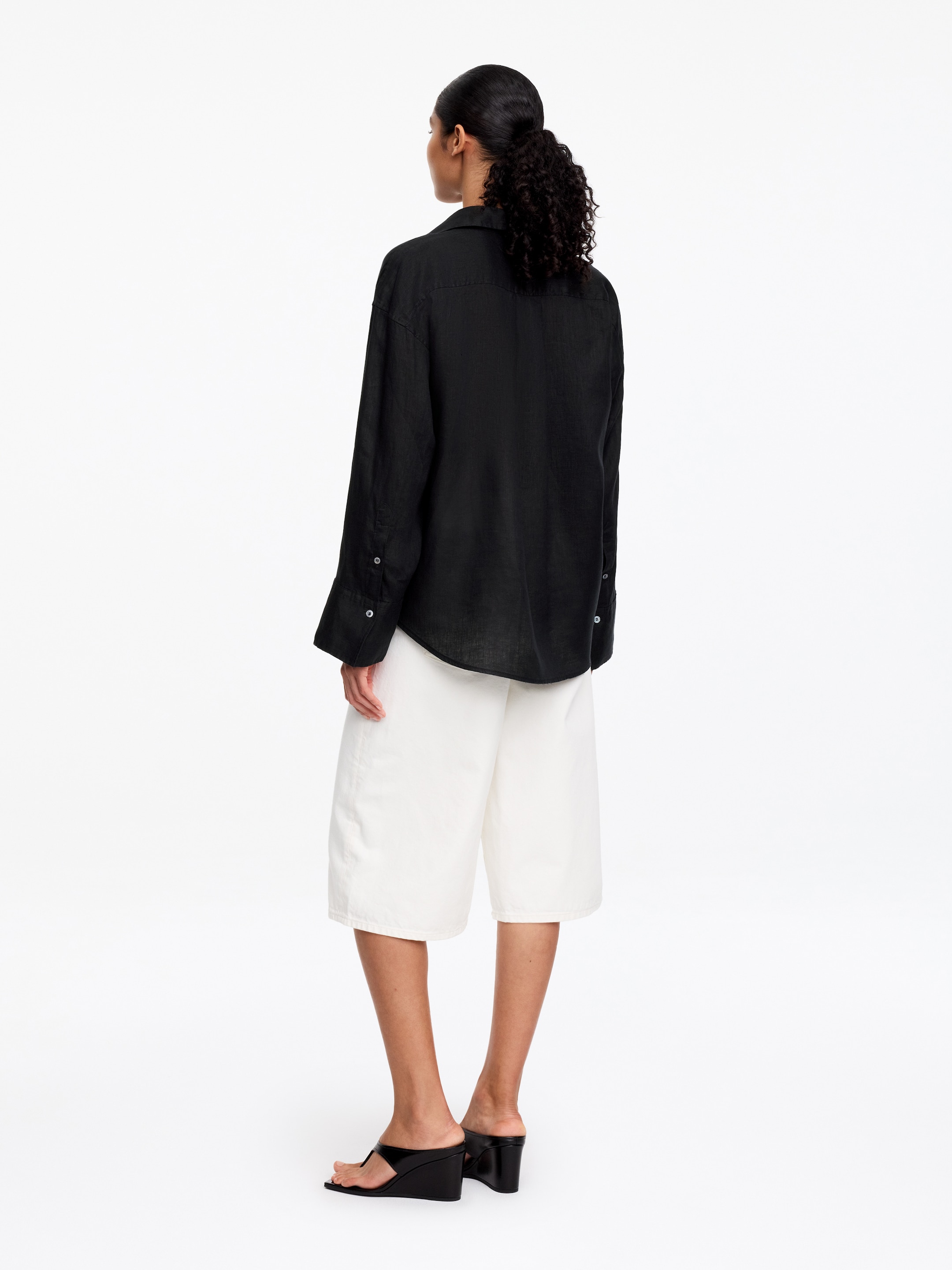 Linen Shirt - Black - Regular fit - Women - StillMedia/Lookbook - 9