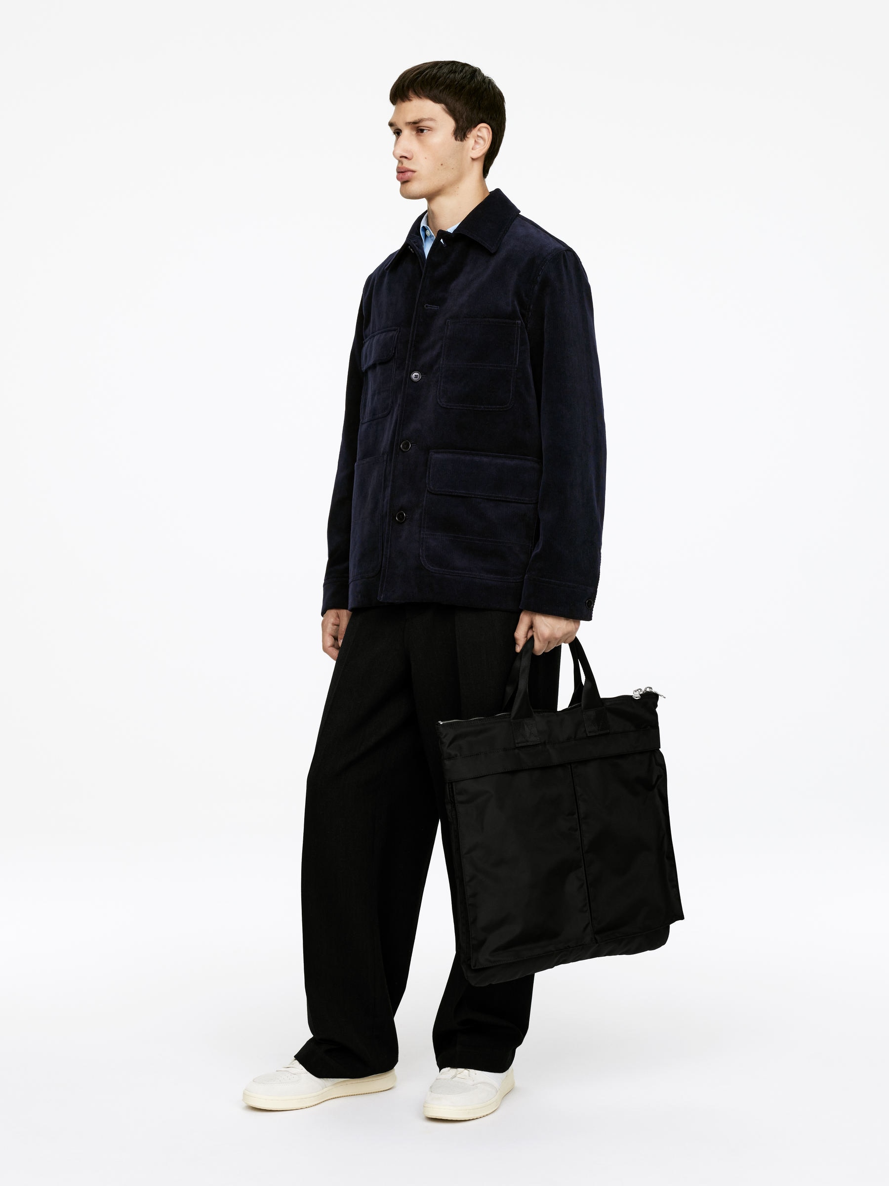 Corduroy Utility Jacket - Dark Blue - Loose fit - Men - StillMedia/Lookbook - 3