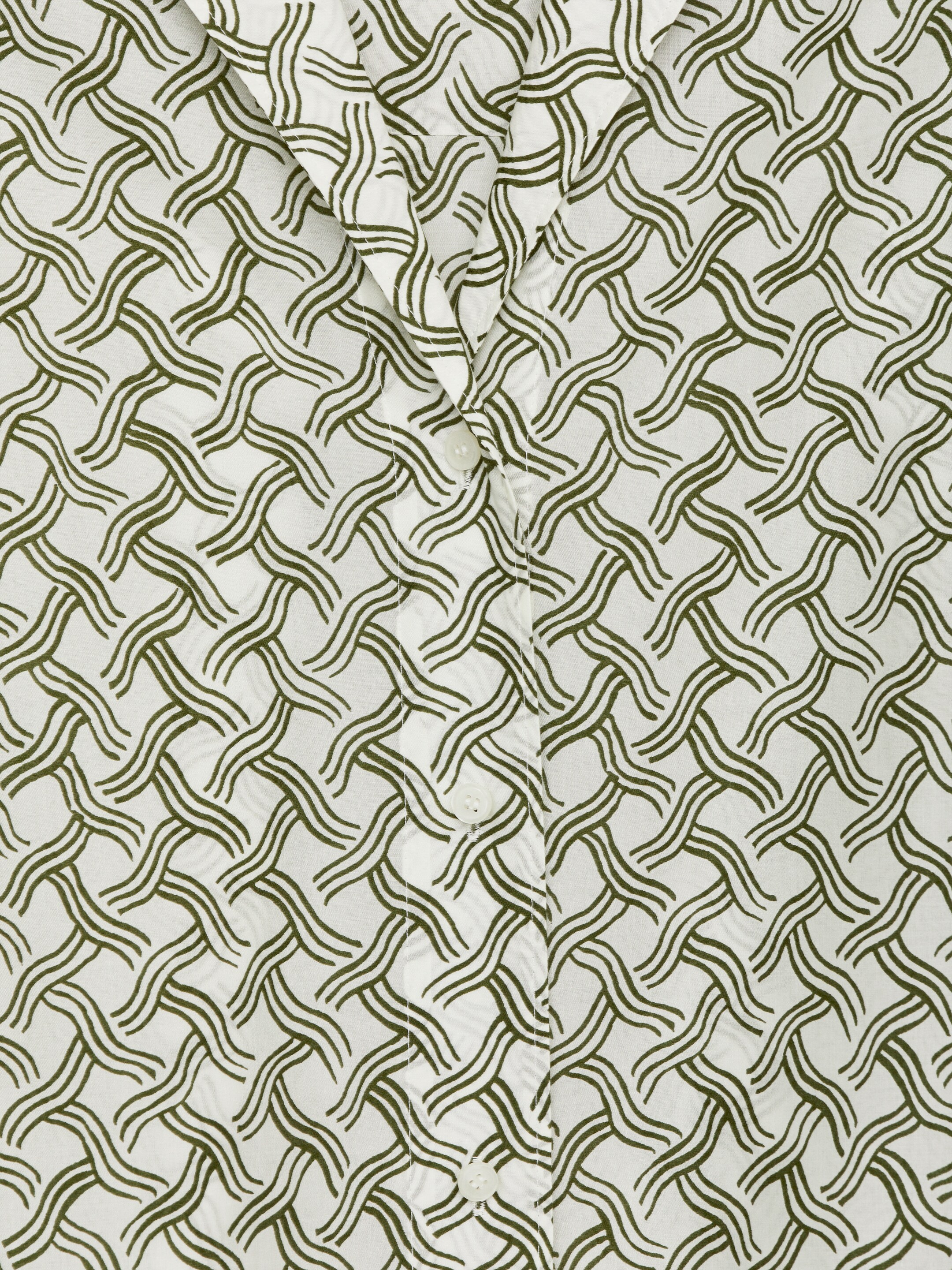Ver imagen más grande: Camisa estampada - Blanco roto/verde oscuro - MUJER | H&M ES 6